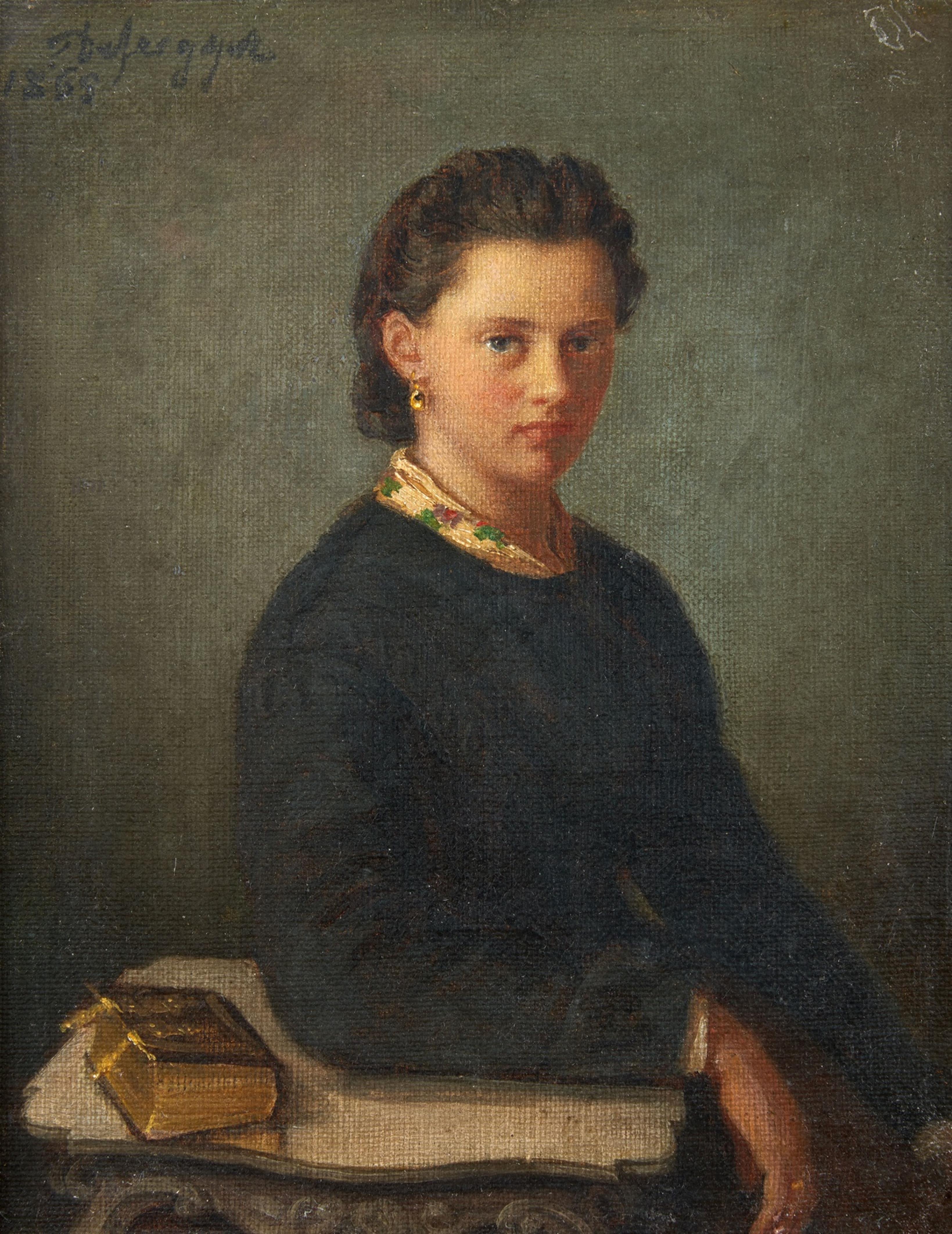 Franz von Defregger - Portrait of a Young Lady - image-1