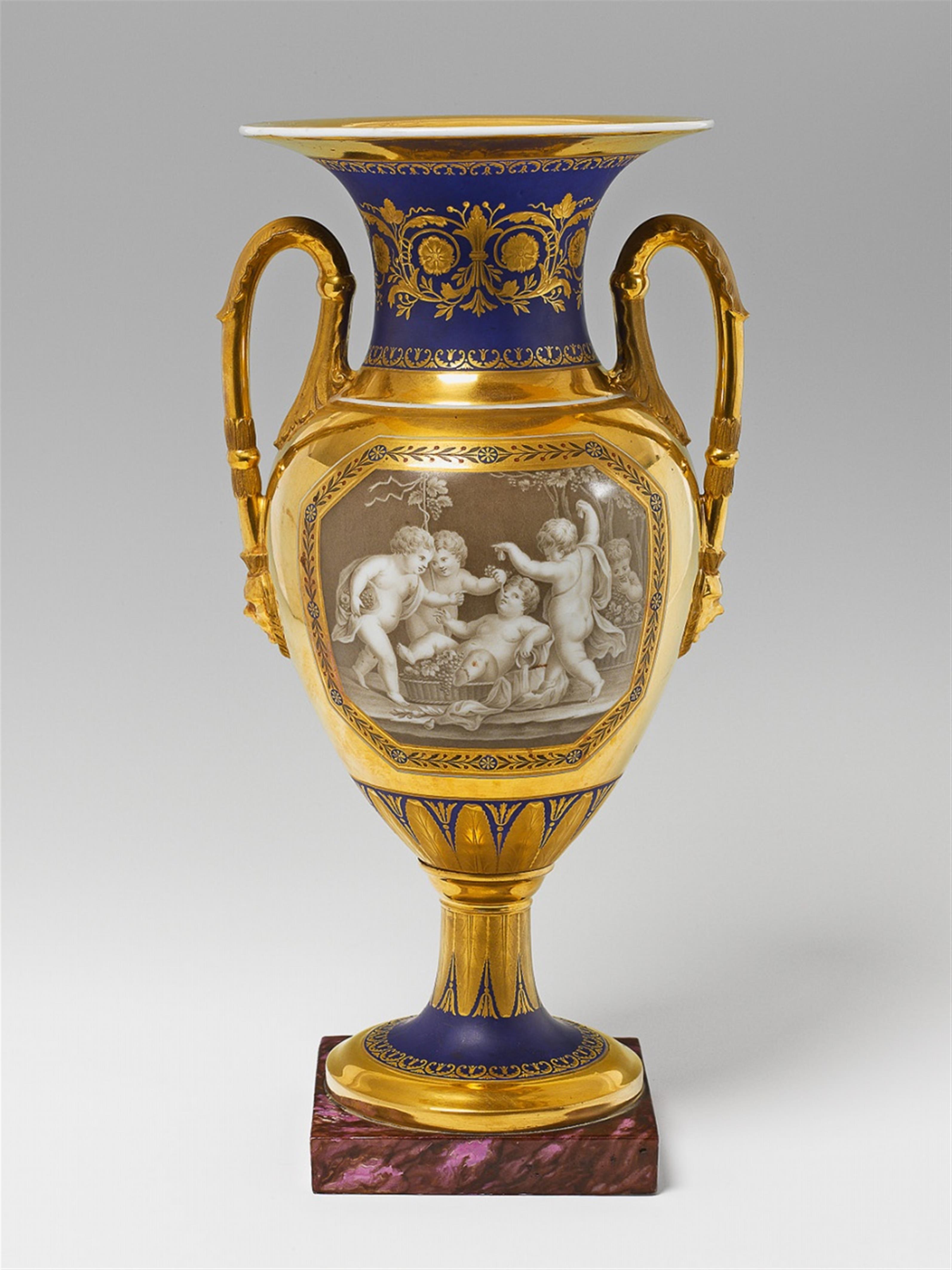 A Neoclassical porcelain amphora-form vase. - image-1