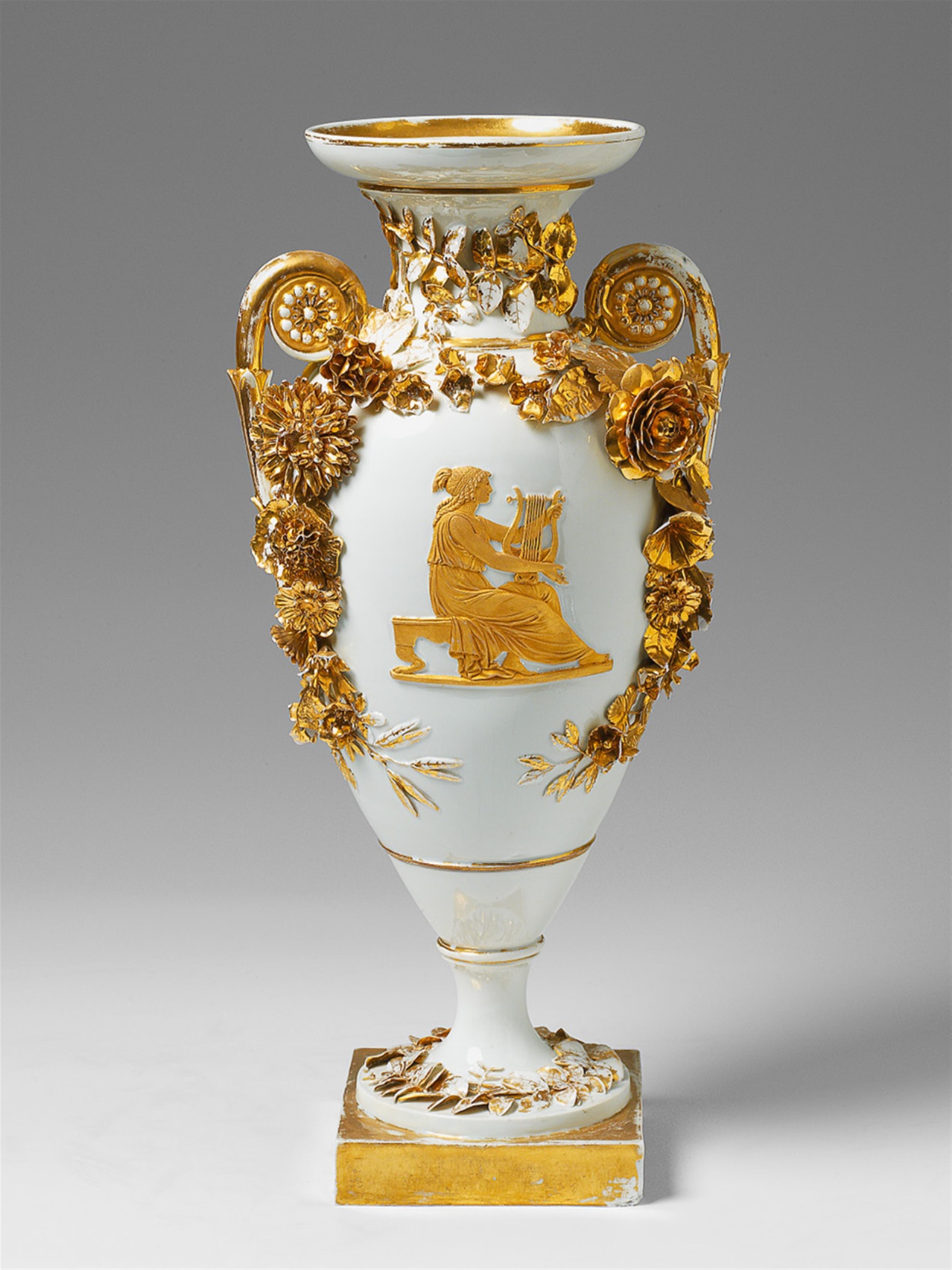 A Neoclassical Meissen porcelain amphora-form vase. - image-2