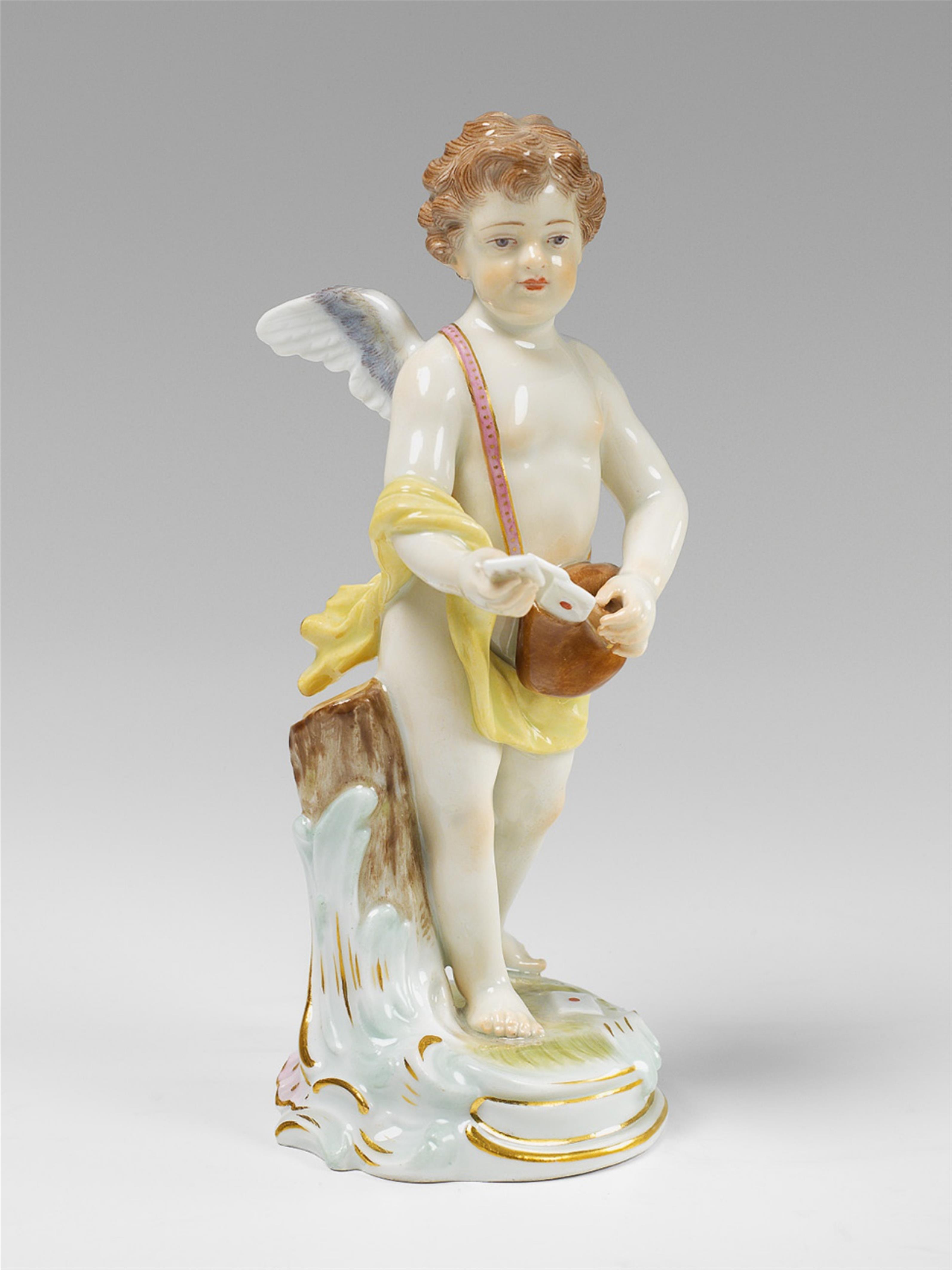 A Meissen porcelain figure of a putto as a messenger. - image-1