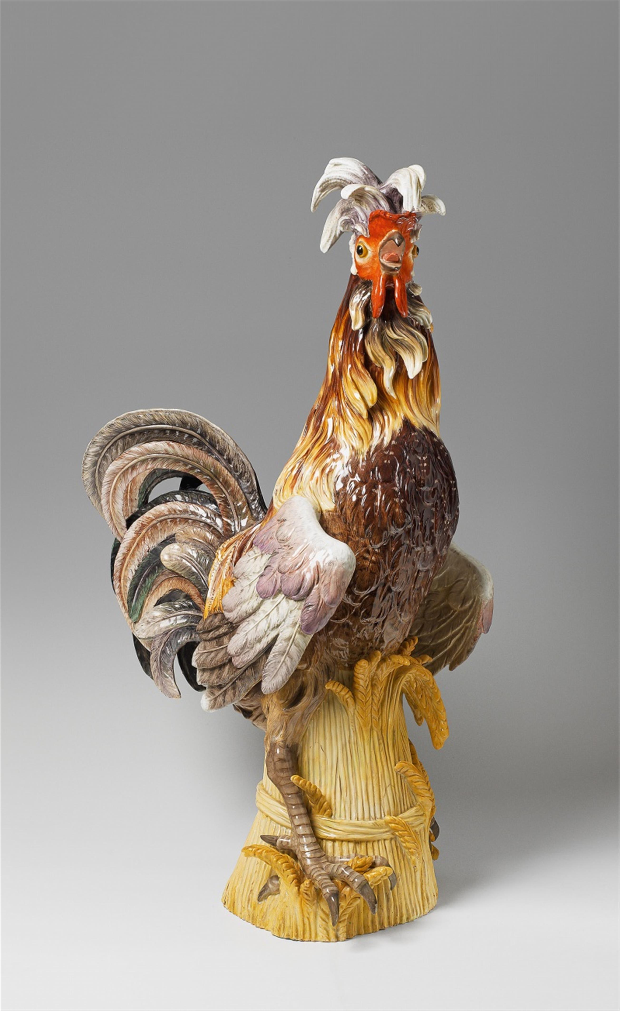 A Meissen porcelain figure of a cockerel. - image-1
