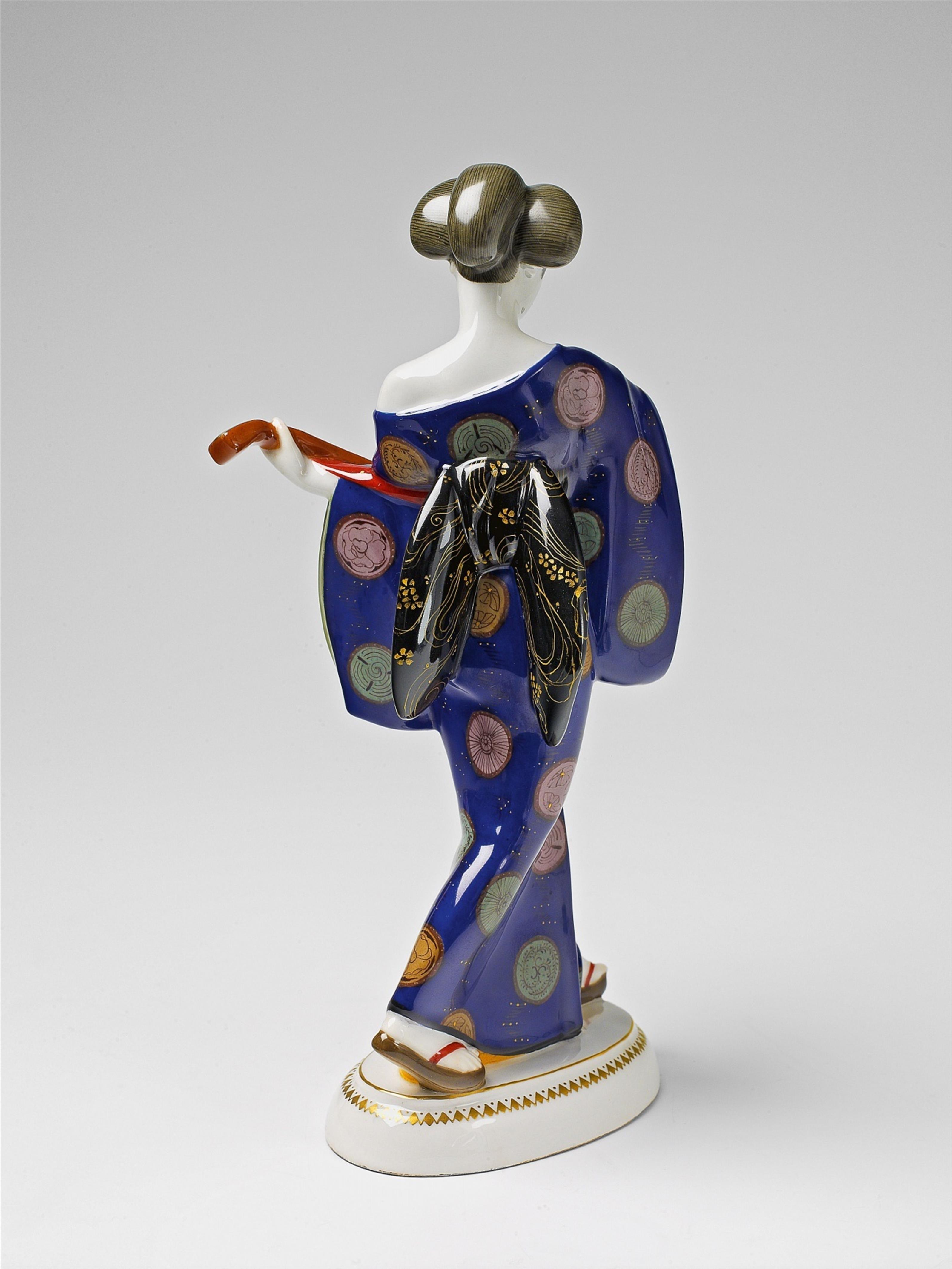 A Berlin KPM porcelain figure of a Japanese lady with a mandolin - image-2