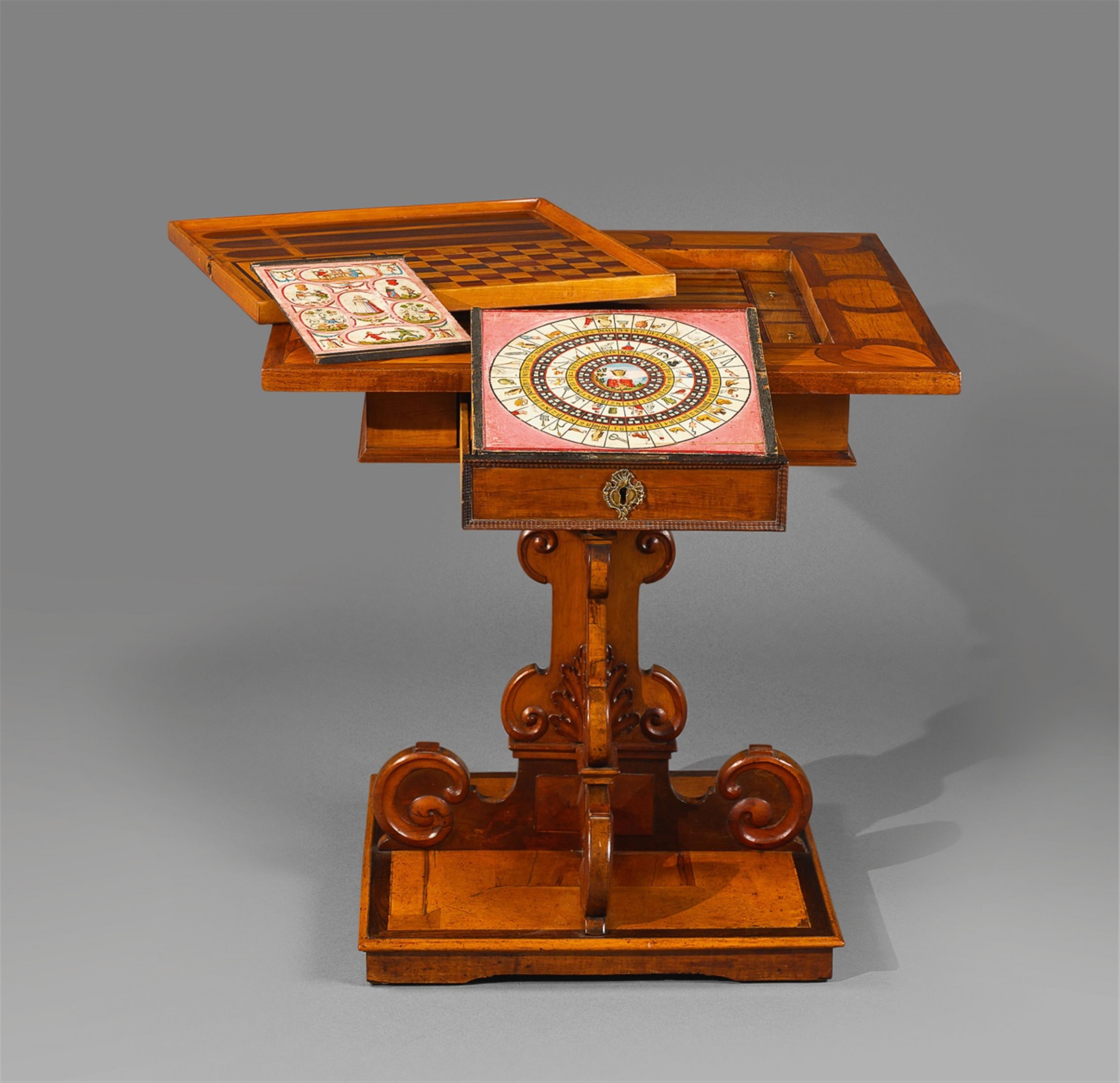 A rare Alpine Baroque inlaid card table. - image-1