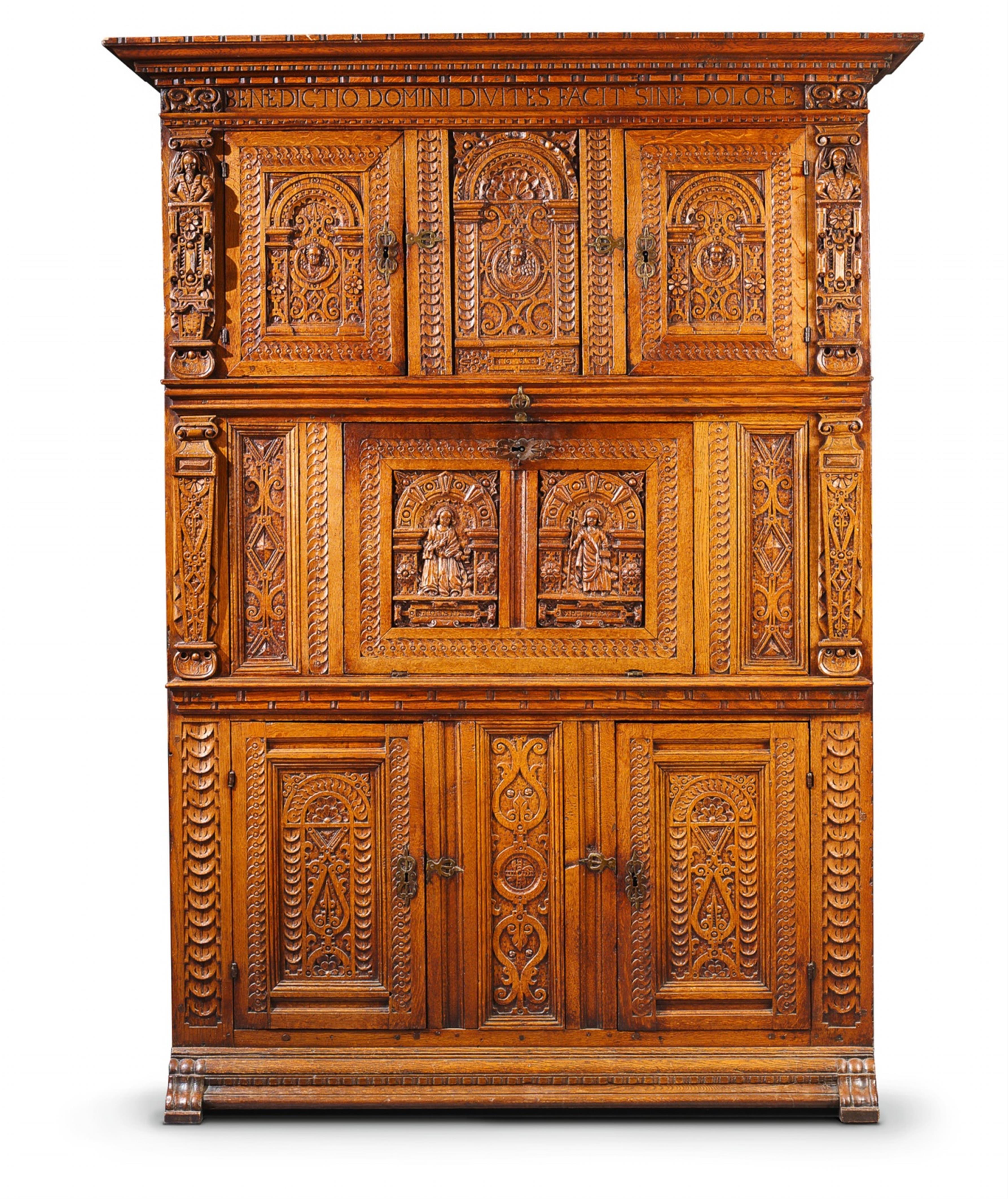 A North German carved oak "schenkschieve" cabinet. - image-2
