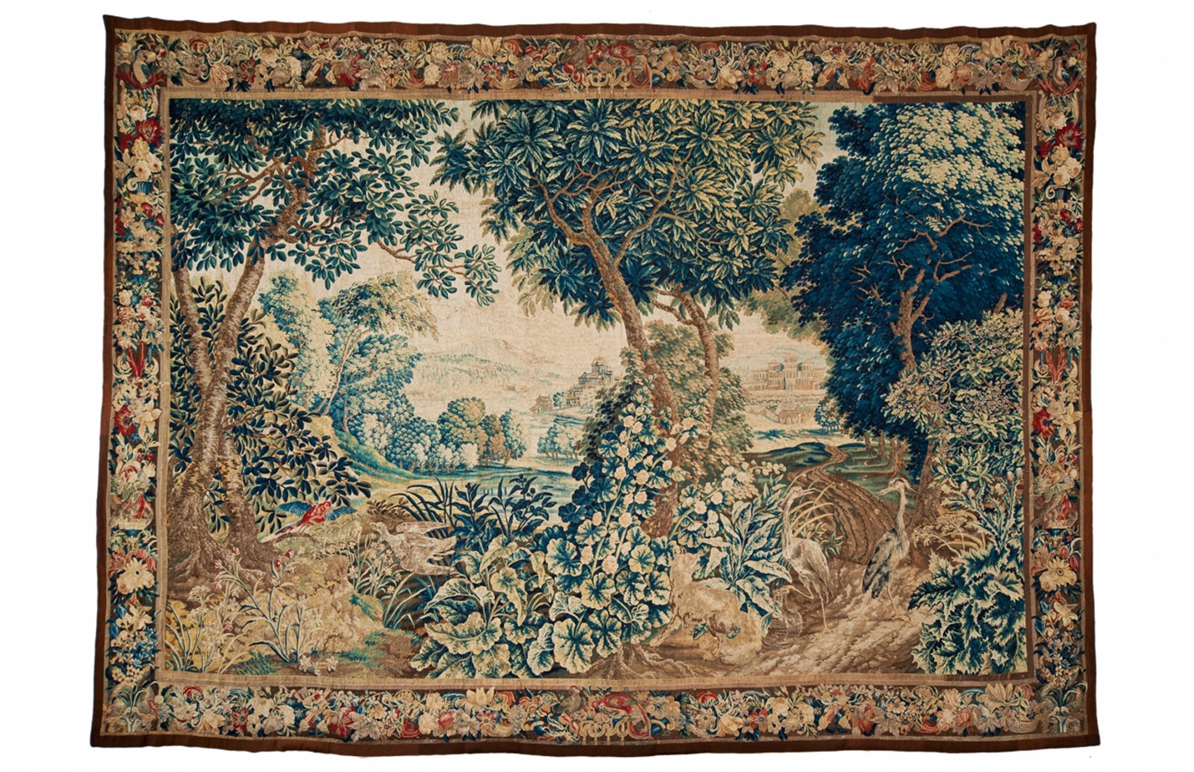 A Flemish wool and silk verdure tapestry. - image-1