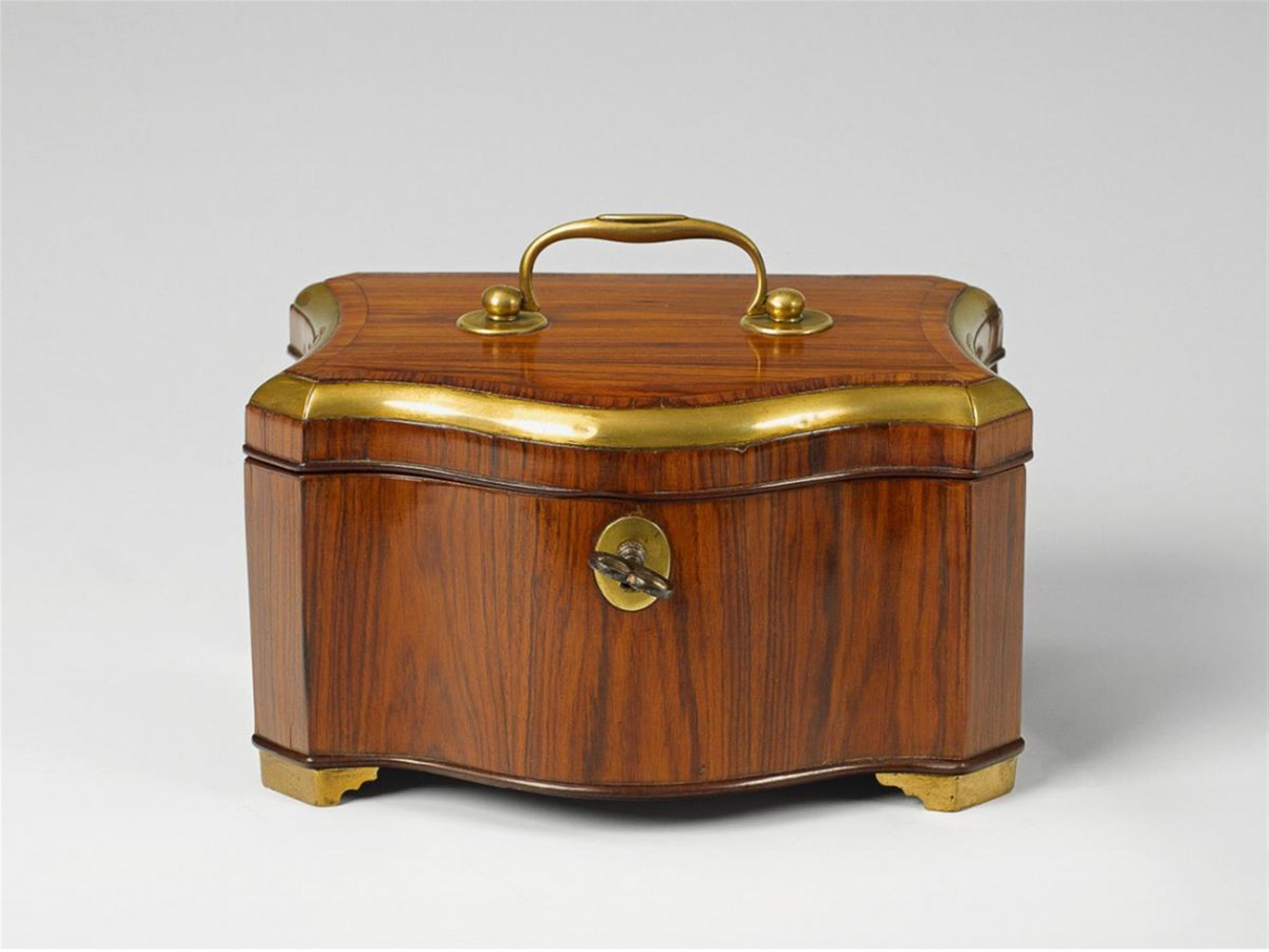 A brass-mounted rosewood tobacco caddy. - image-1