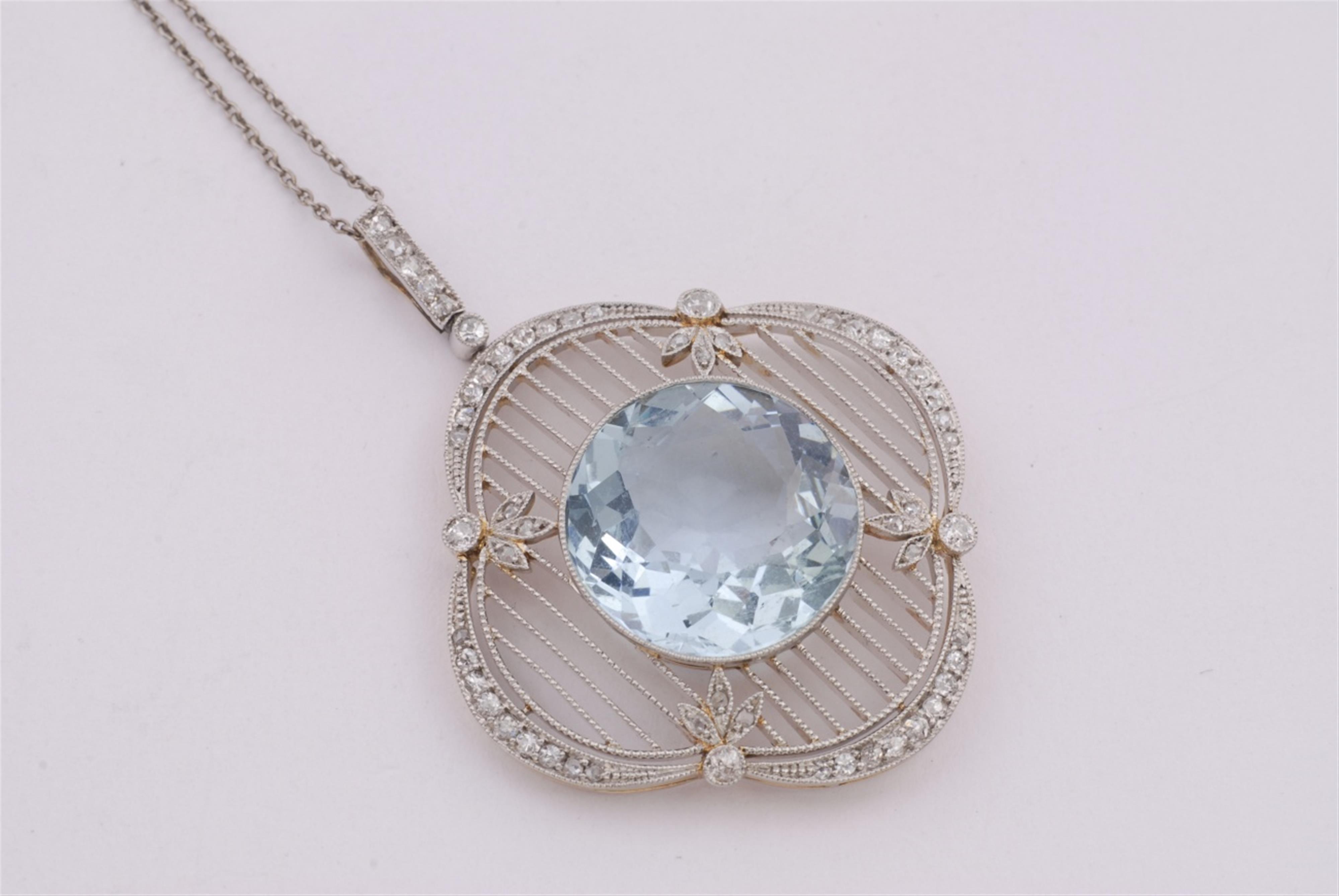 A platinum and 14k gold Belle Epoque pendant. - image-1