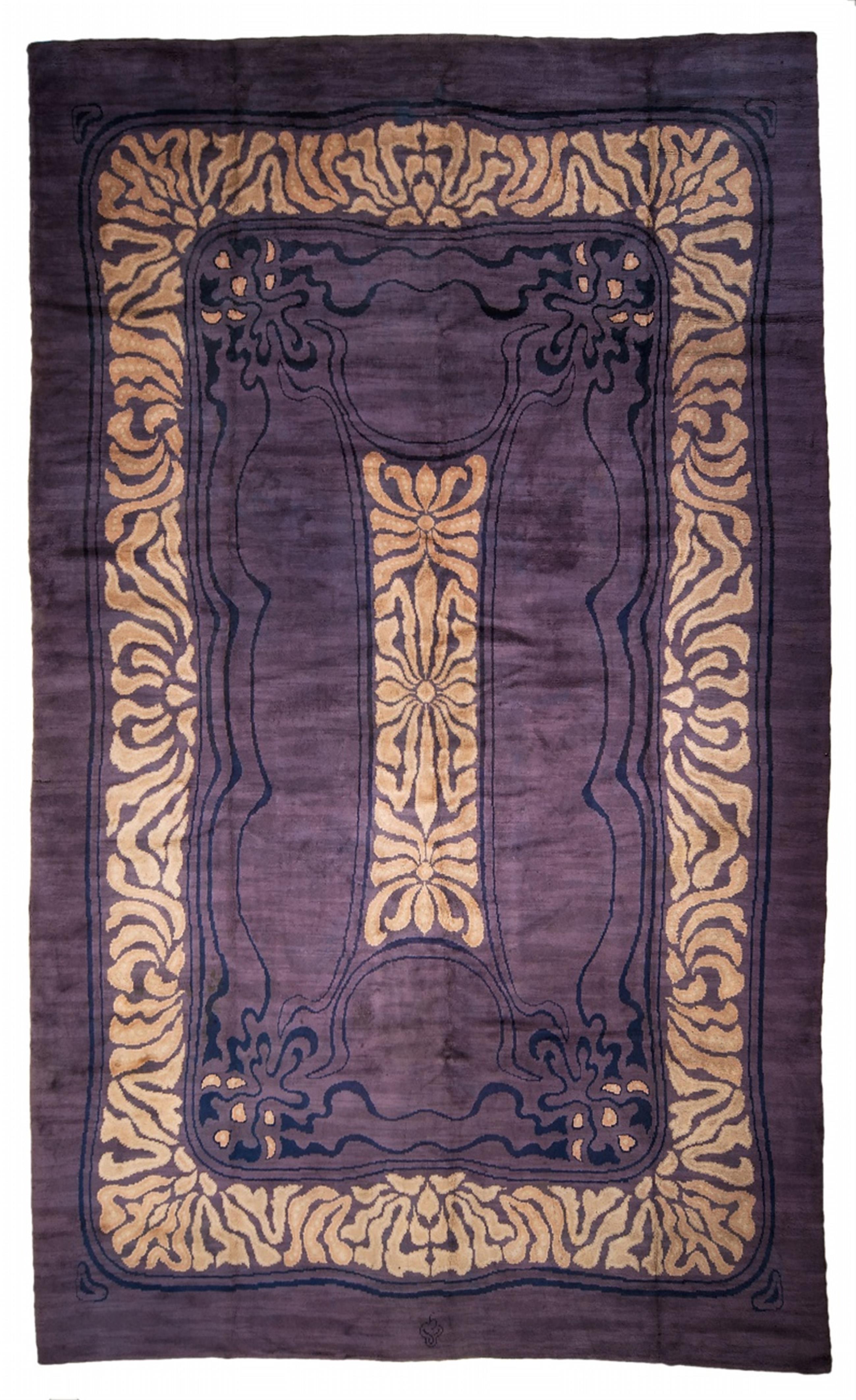 A large, woolen Jugendstil carpet designed by Otto Eckmann - image-2