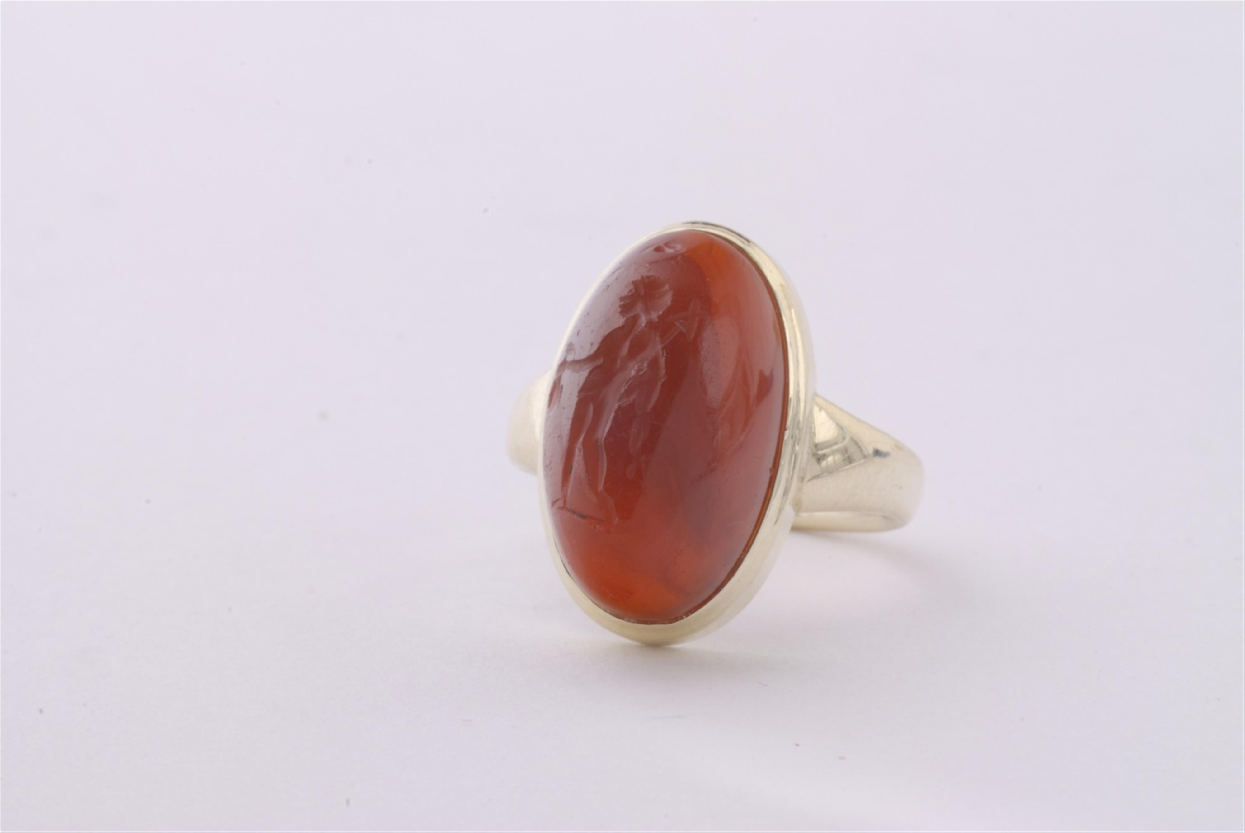 A 14k gold ring with a Roman intaglio. - image-3