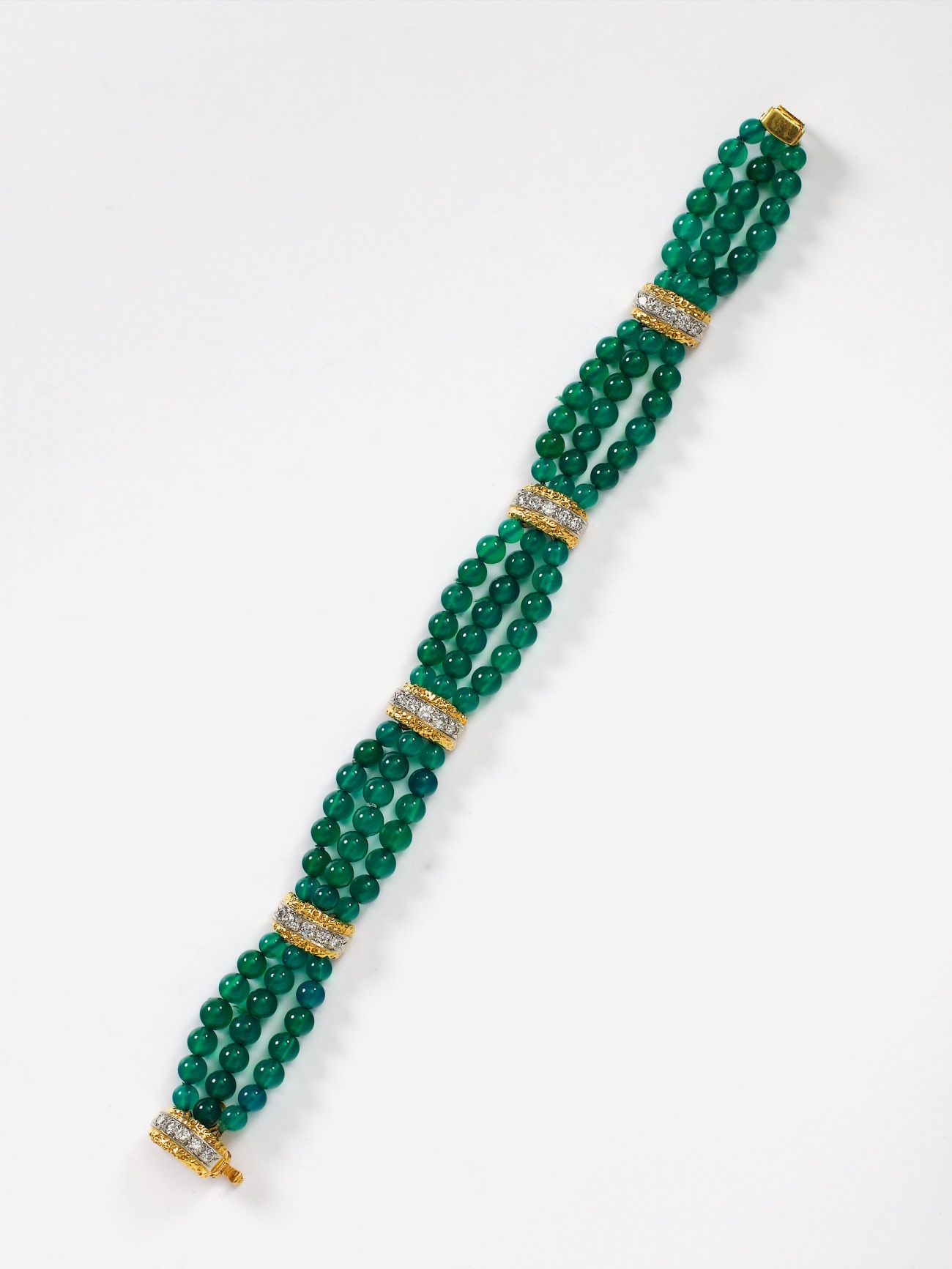 A chrysoprase and diamond bracelet. - image-1