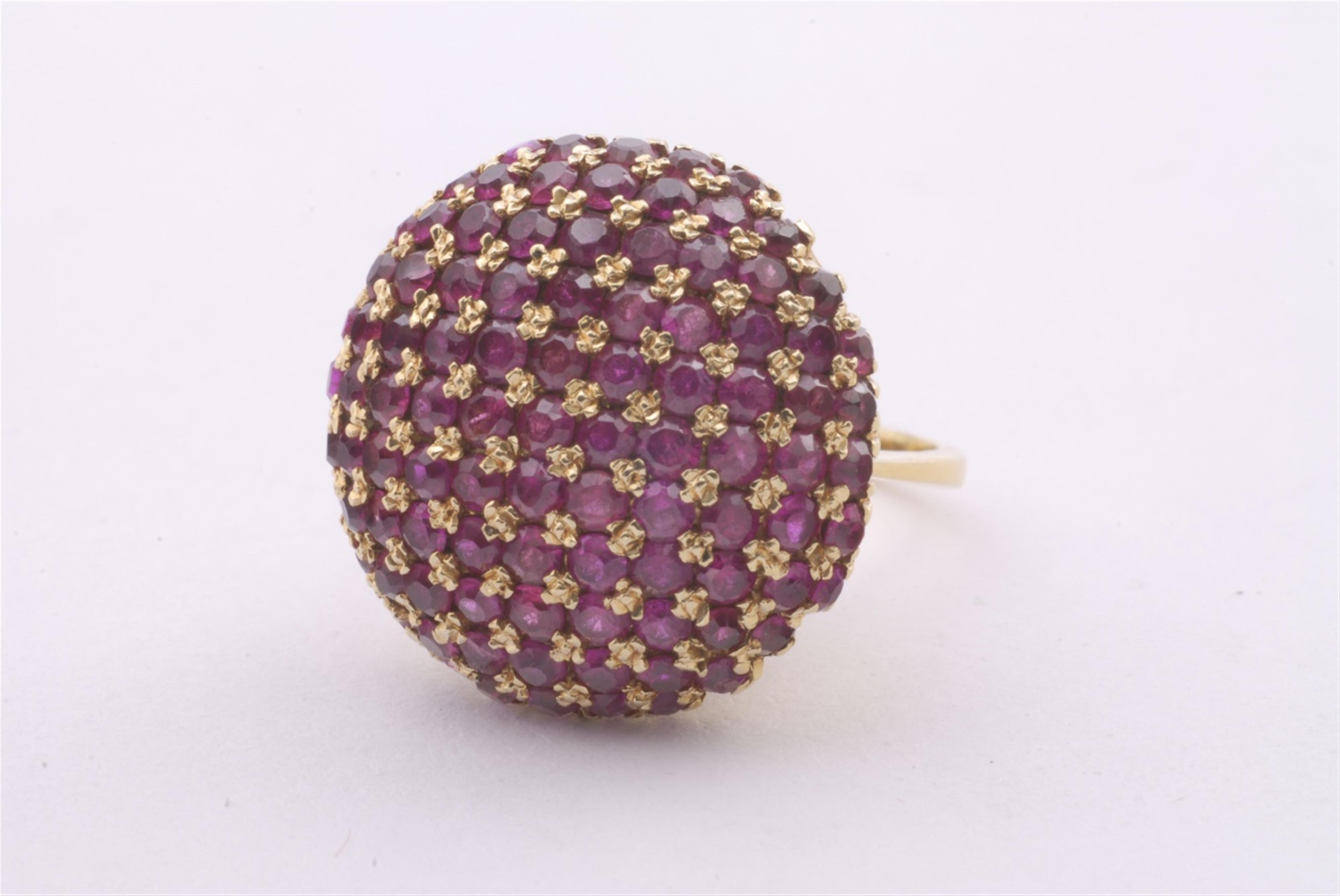 An 18k gold and Verneuil-ruby cocktail ring. - image-1