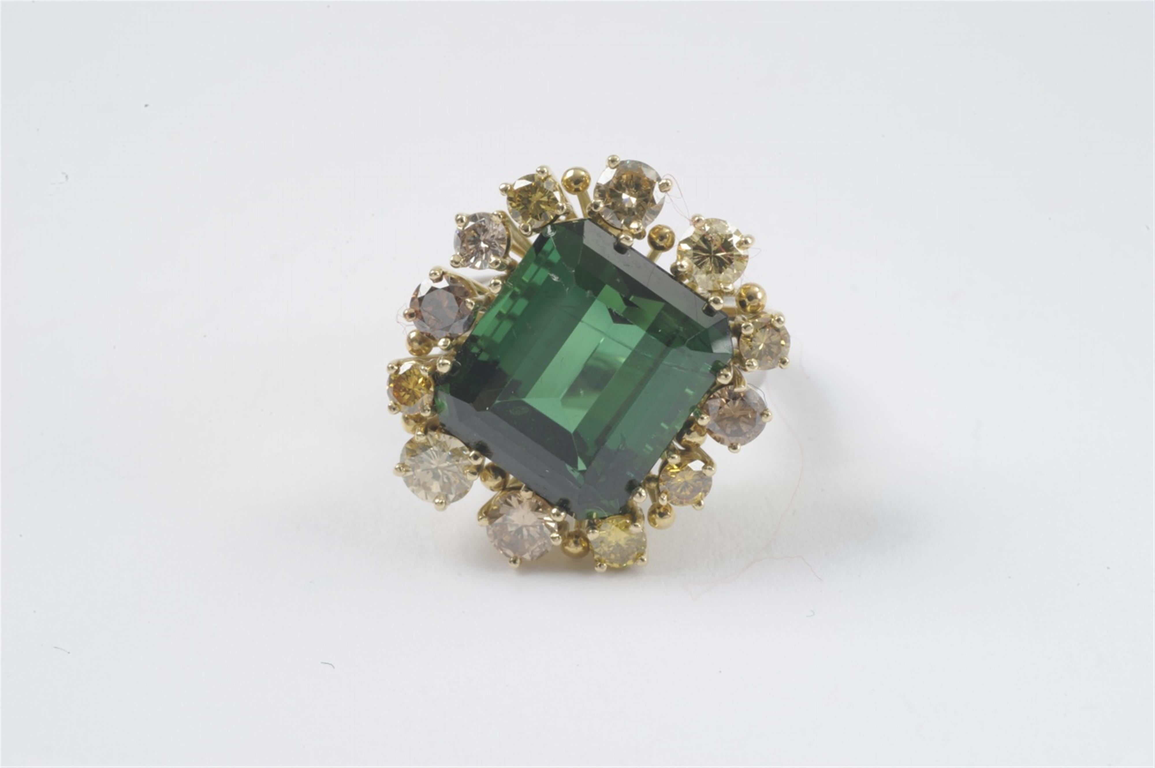 An 18k gold, white gold and tourmaline cocktail ring - image-3