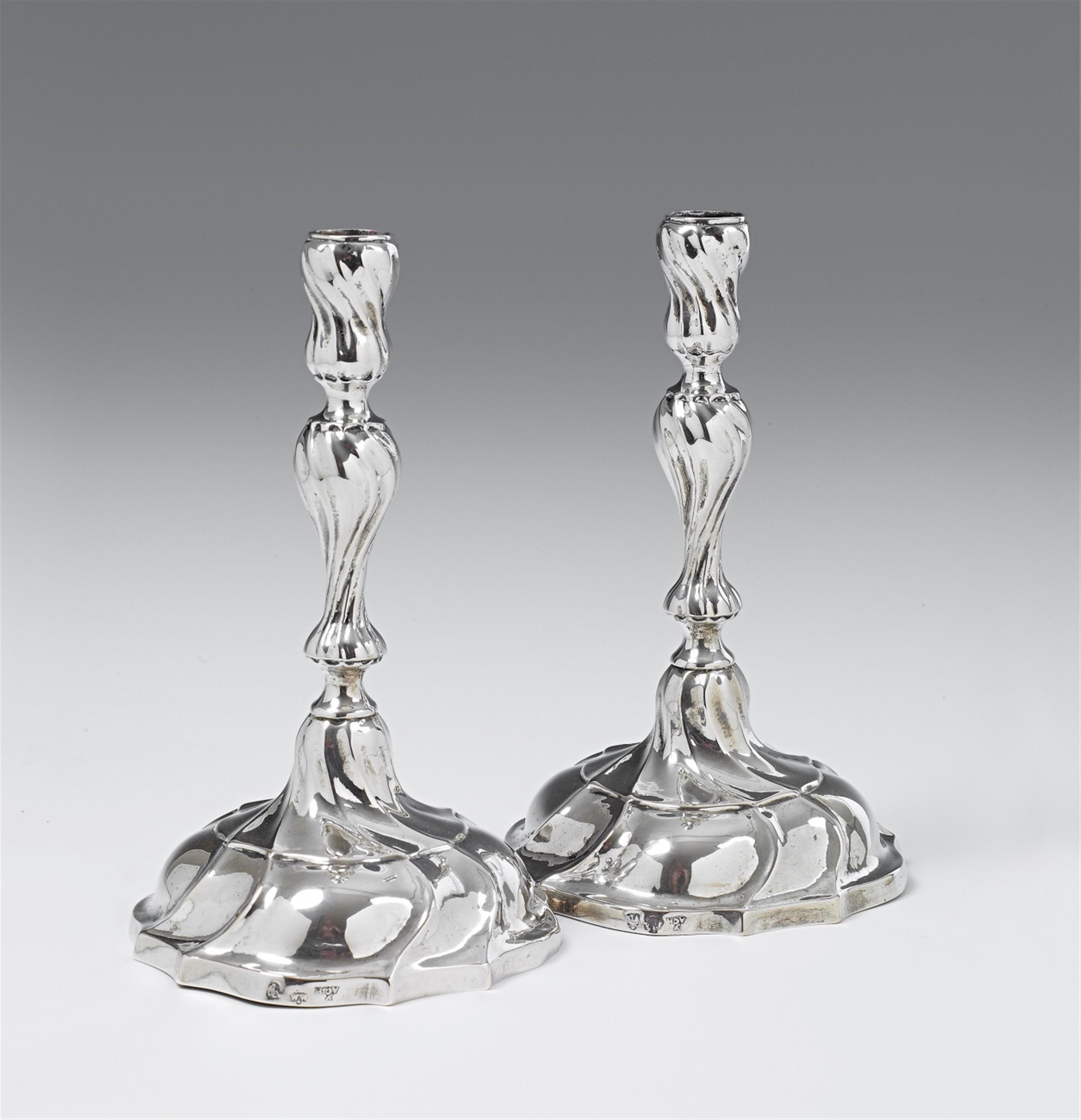 A pair of Rococo Aachen silver candlesticks - image-1