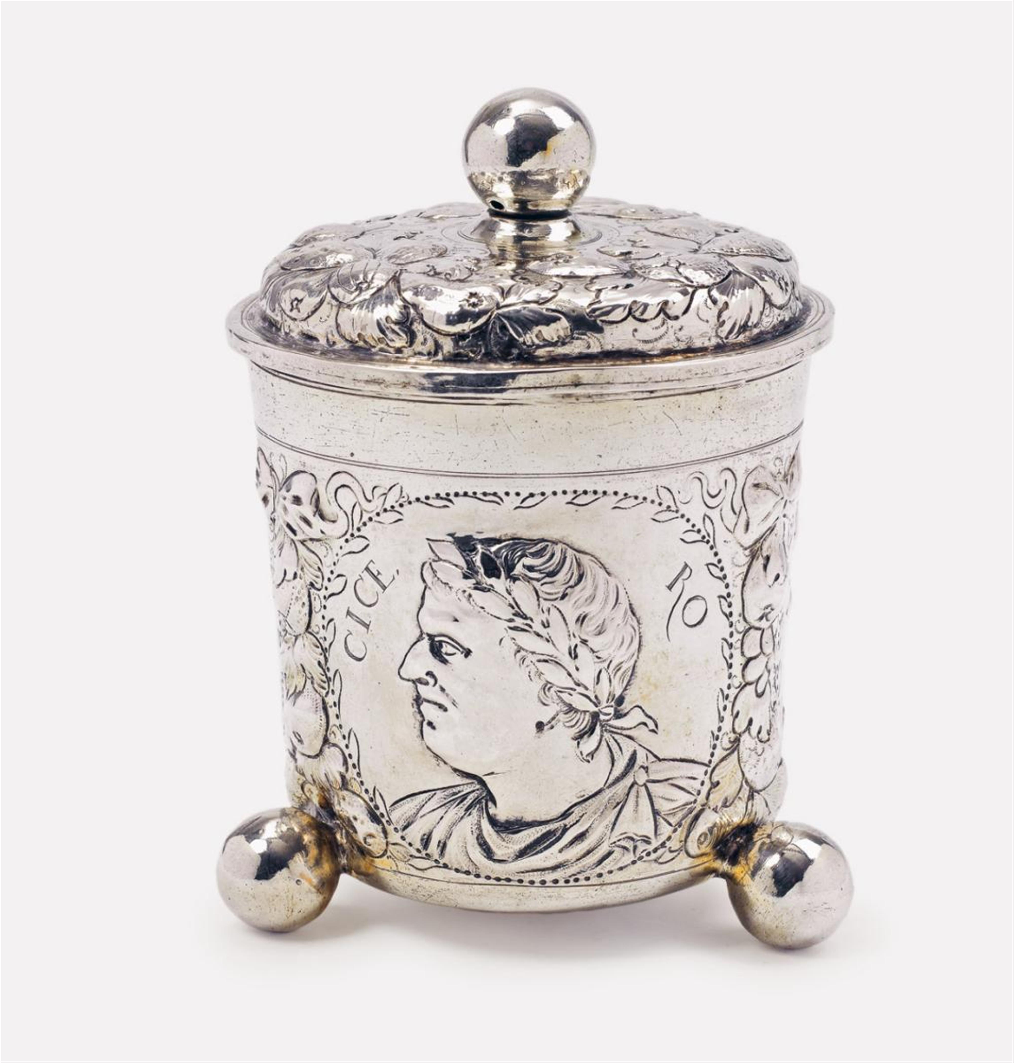 An Augsburg partially gilt silver cup and cover - image-2