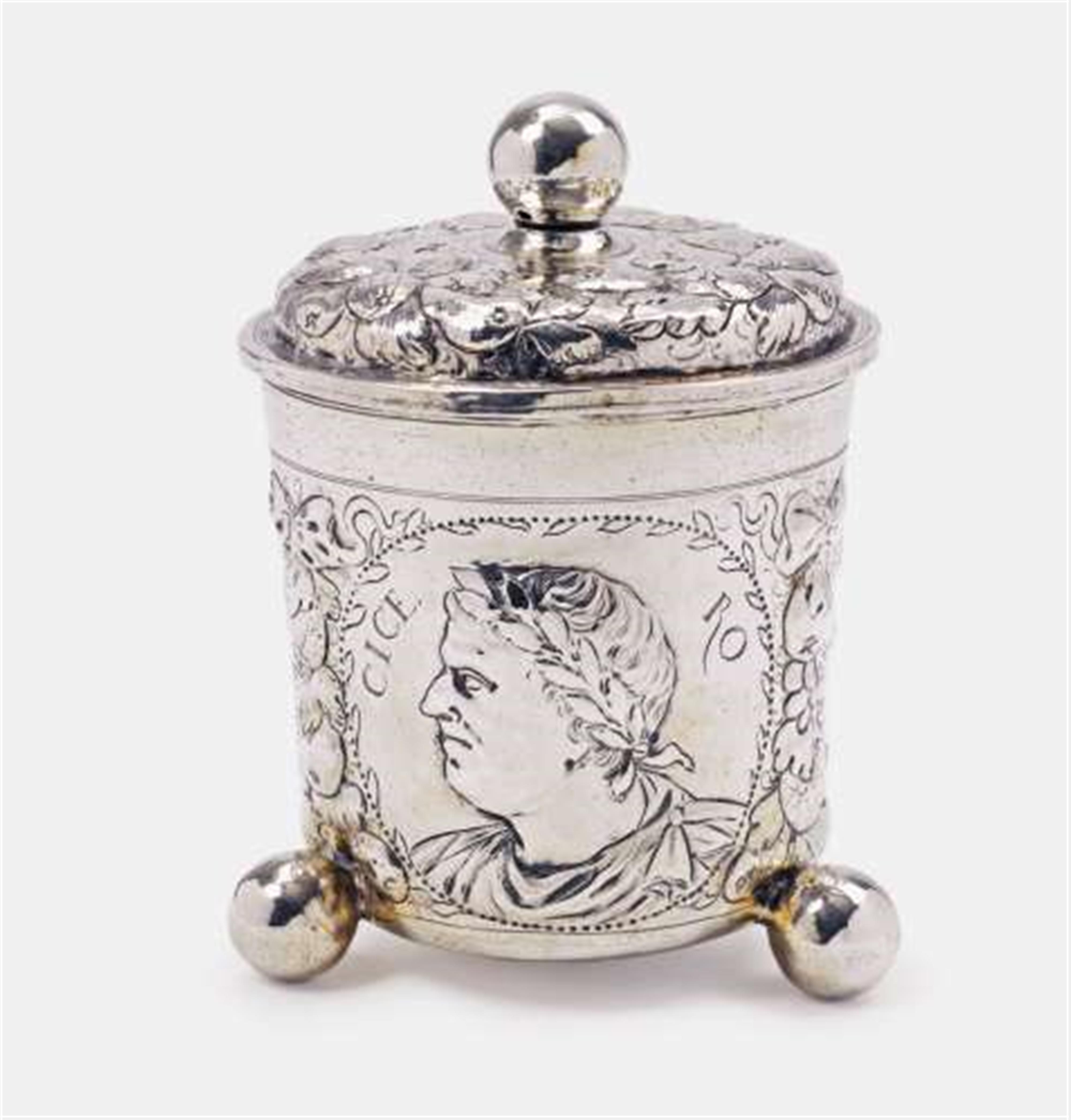 An Augsburg partially gilt silver cup and cover - image-3