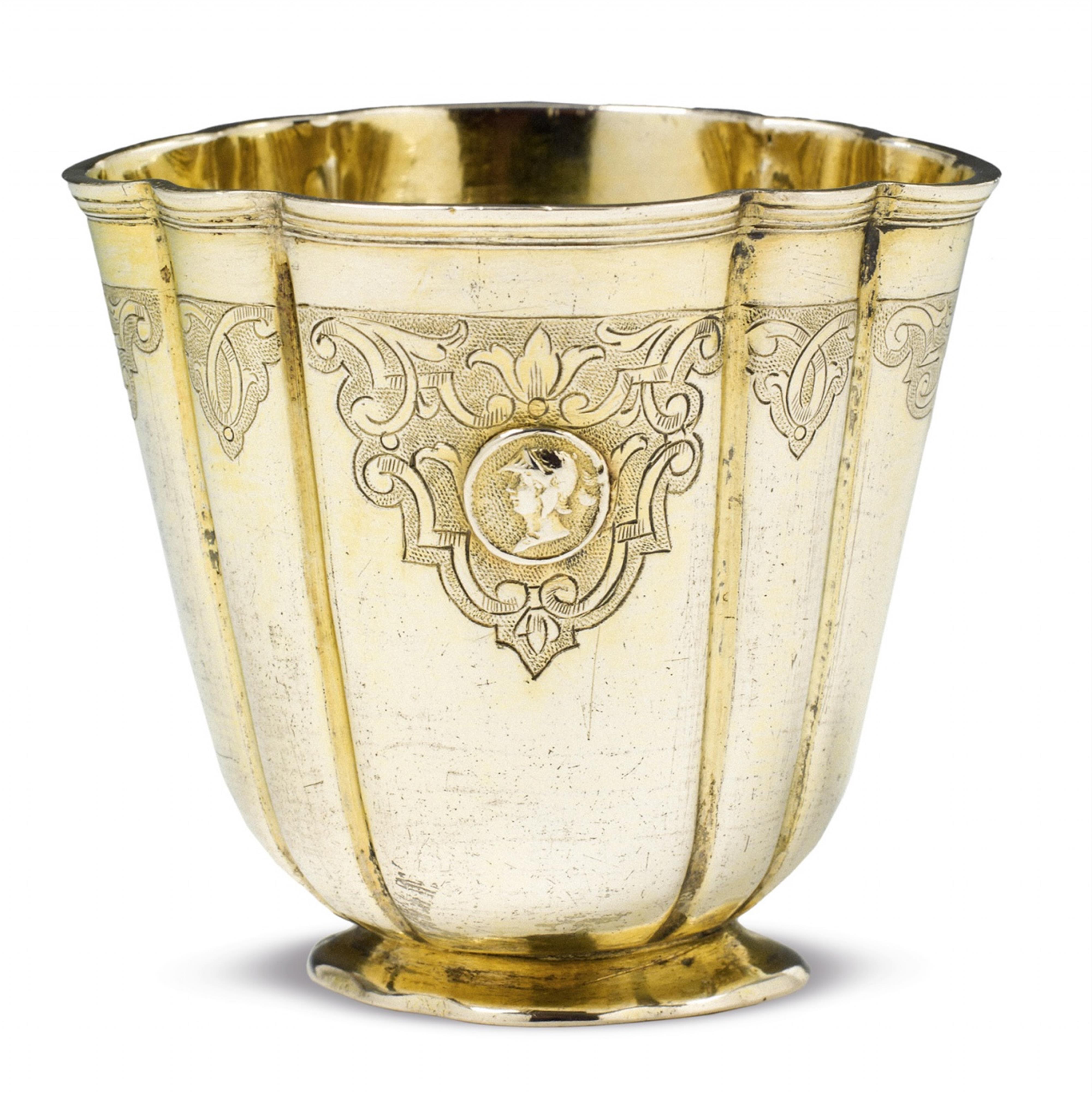 An Augsburg silver gilt régence beaker - image-1