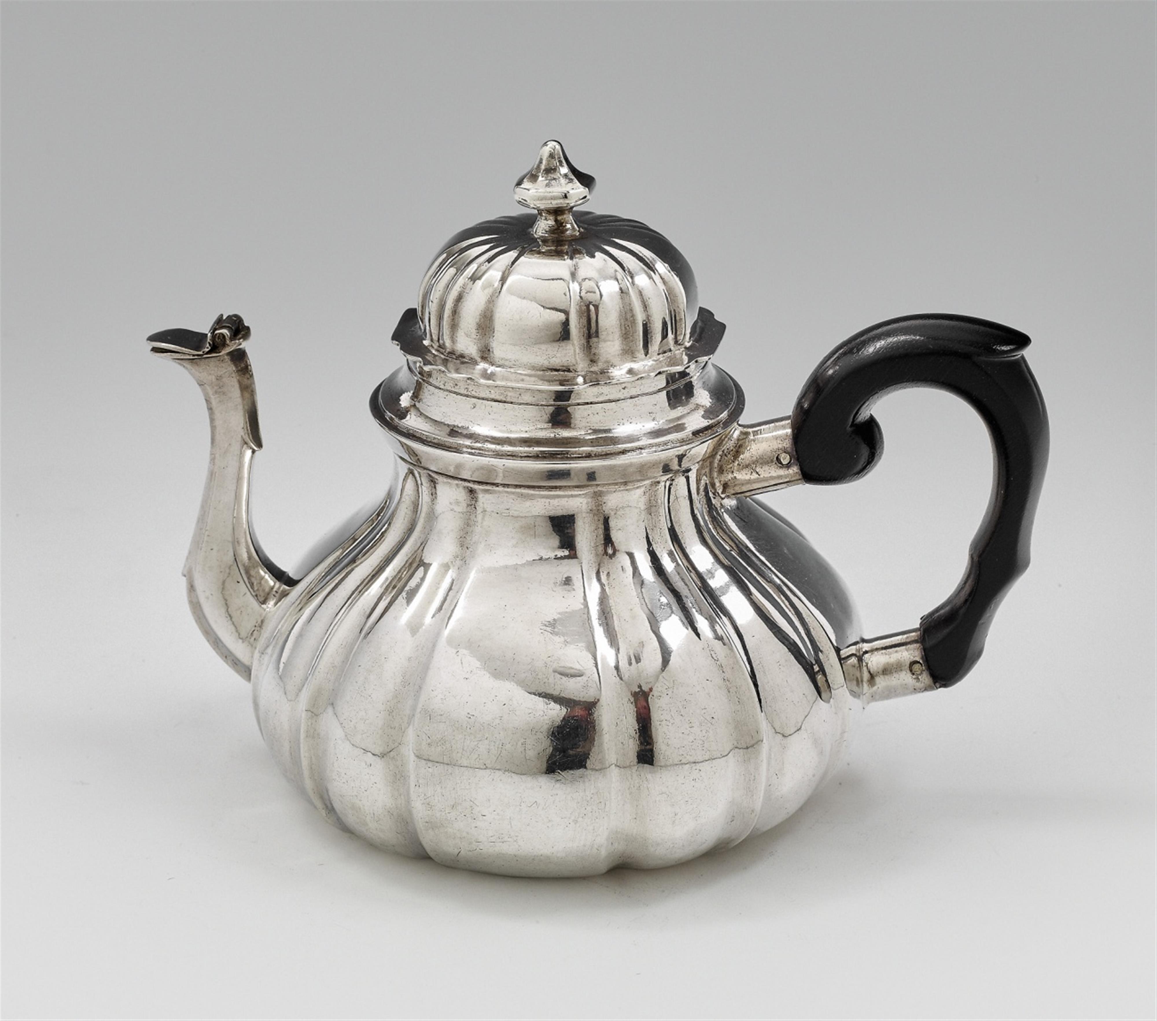 An Augsburg interior gilt silver teapot - image-1