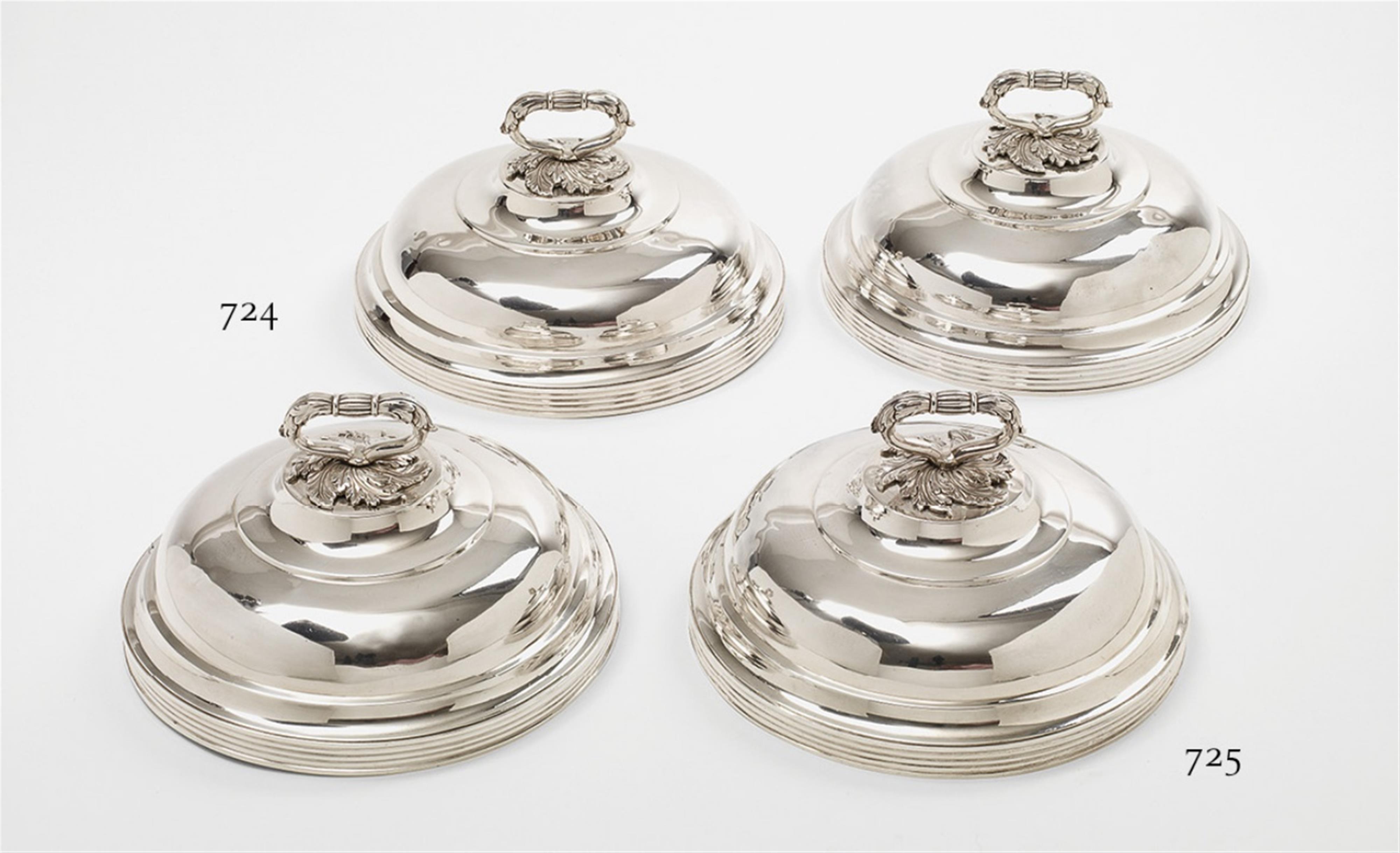 A pair of George III London silver cloches - image-1