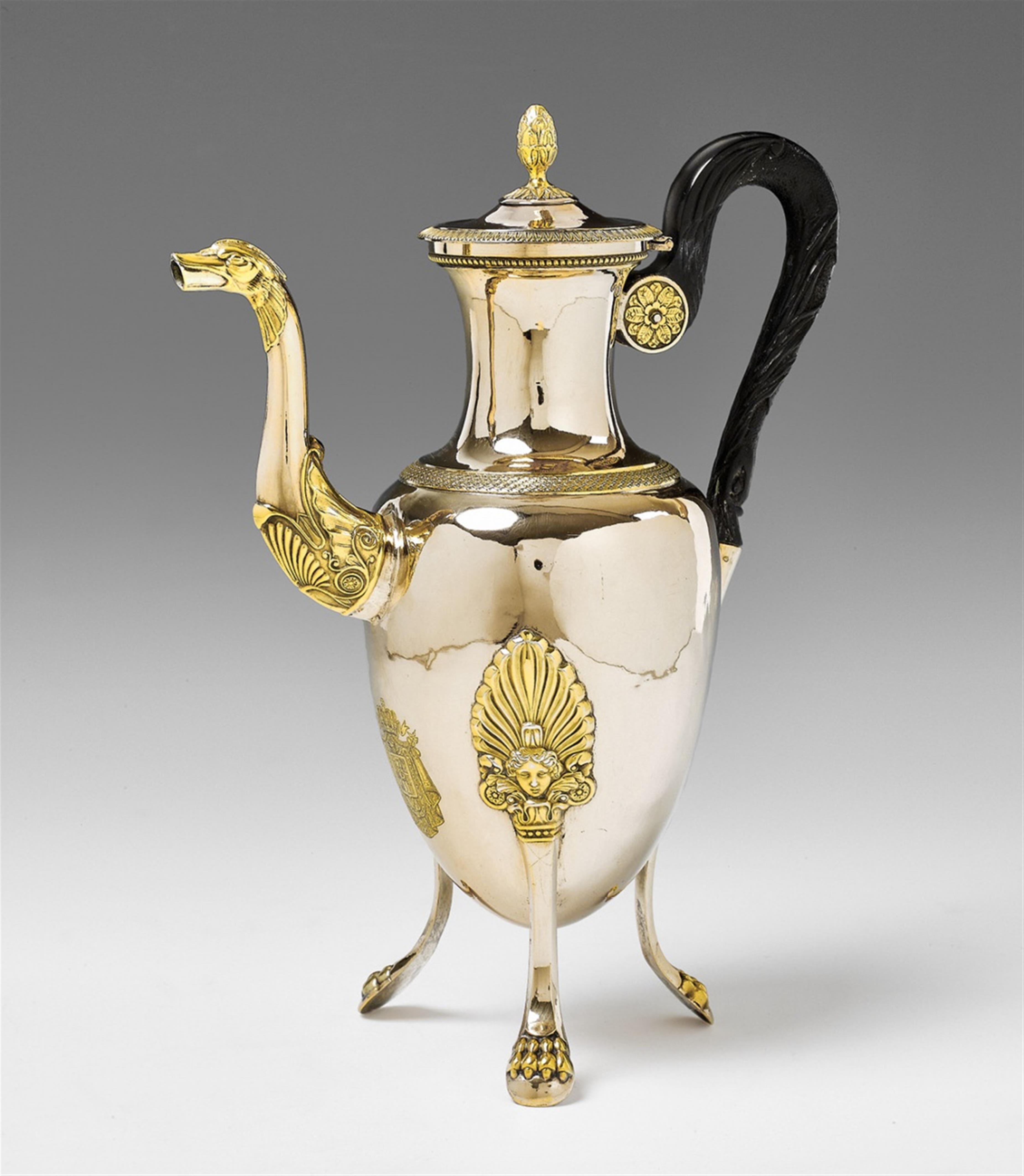 A Parisian Empire silver gilt coffee pot - image-1