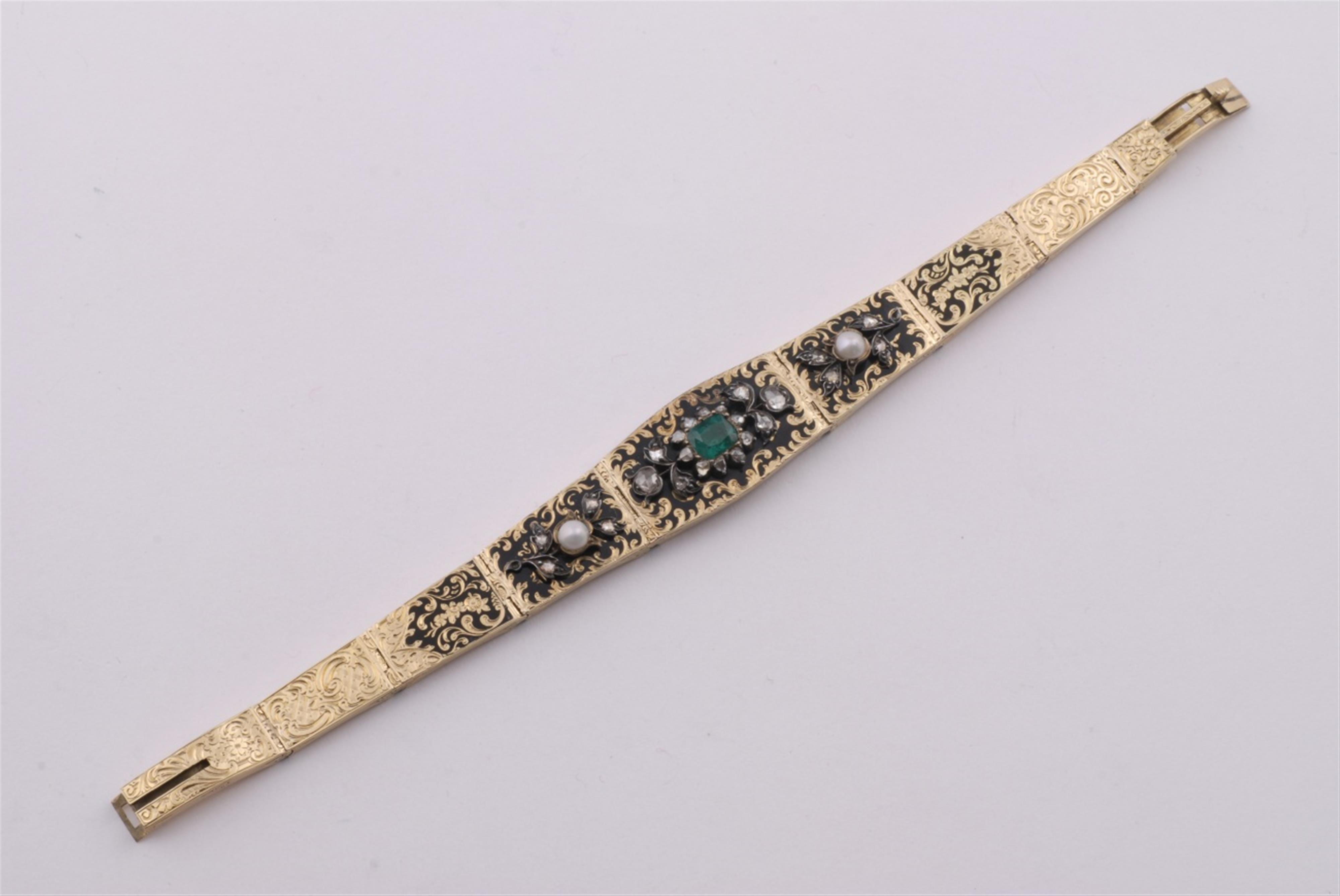 Historismus-Armband mit Smaragd - image-1