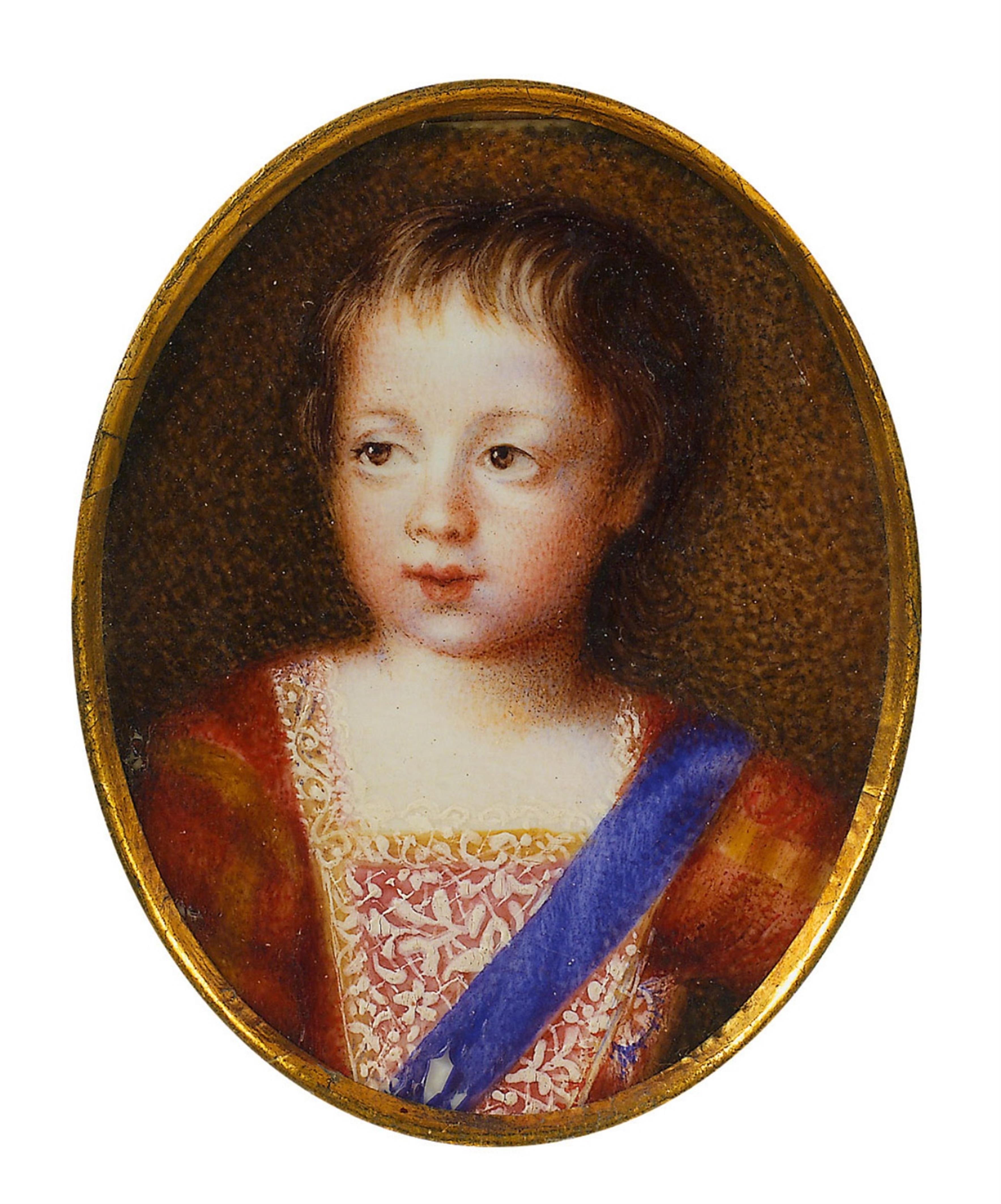 An English portrait miniature of Charles Edward Stuart as a child. - image-1