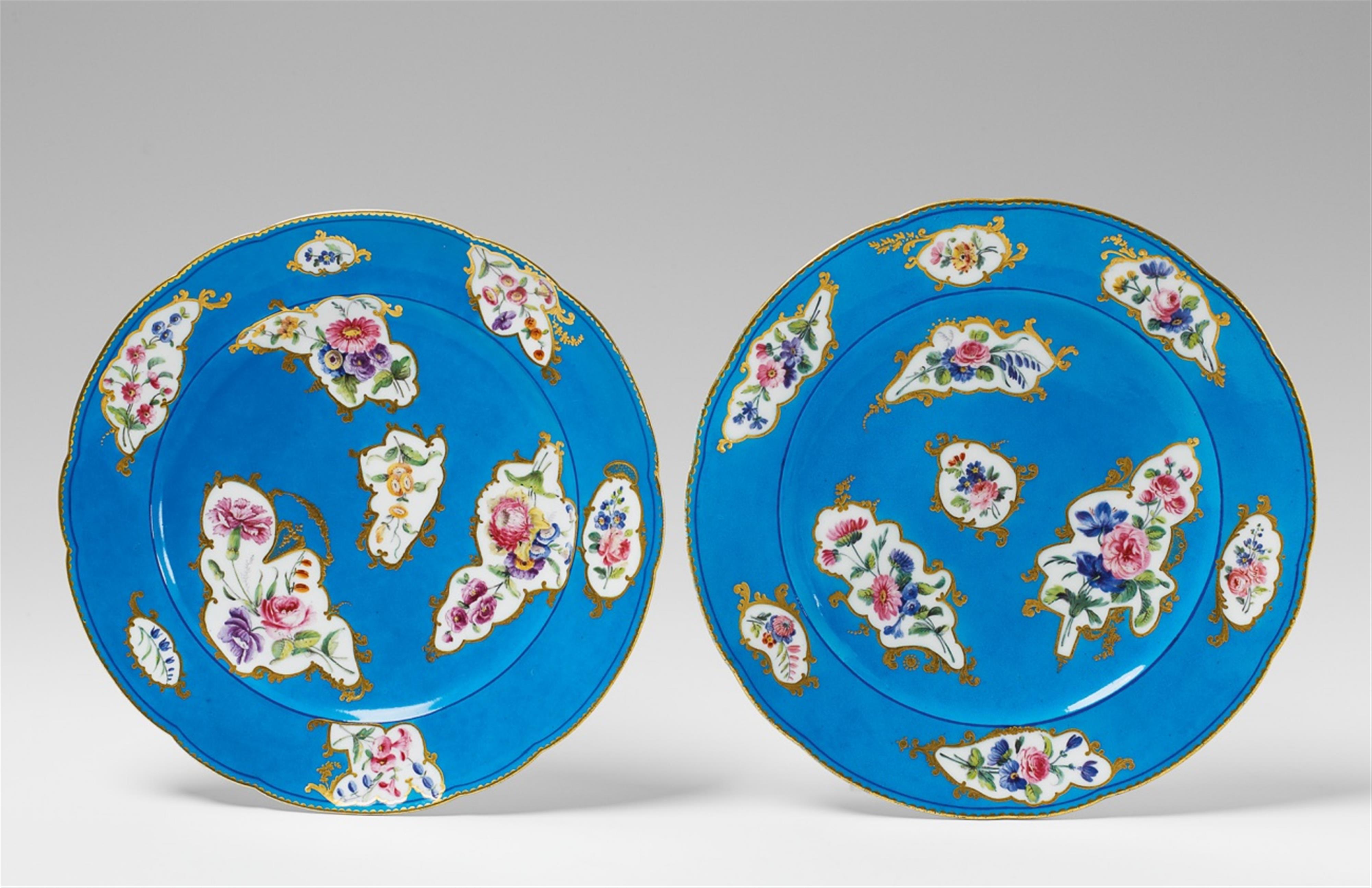 Two Louis XVI Sèvres soft paste porcelain plates. - image-1