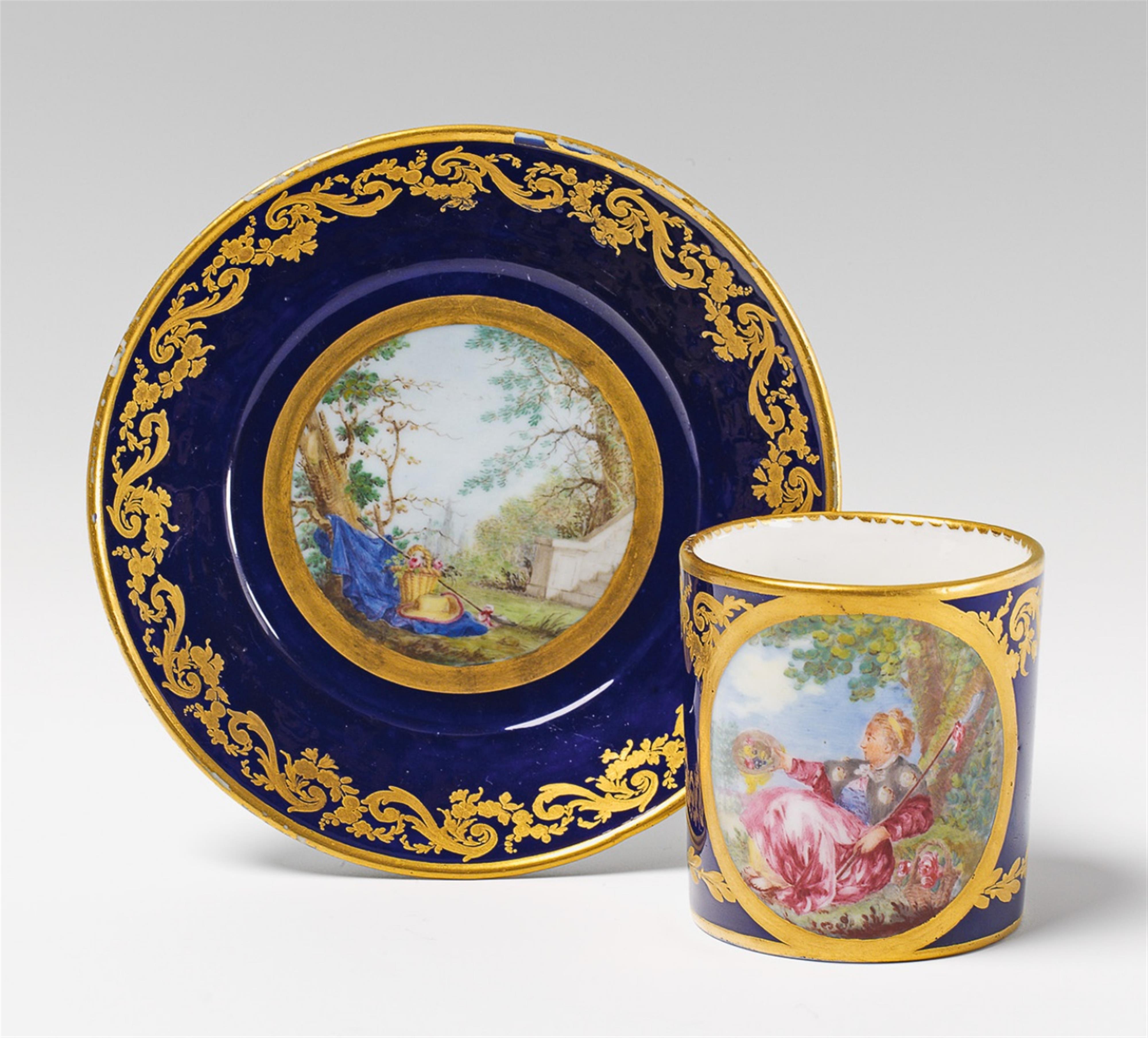 A Sèvres soft paste porcelain cup and saucer. - image-1