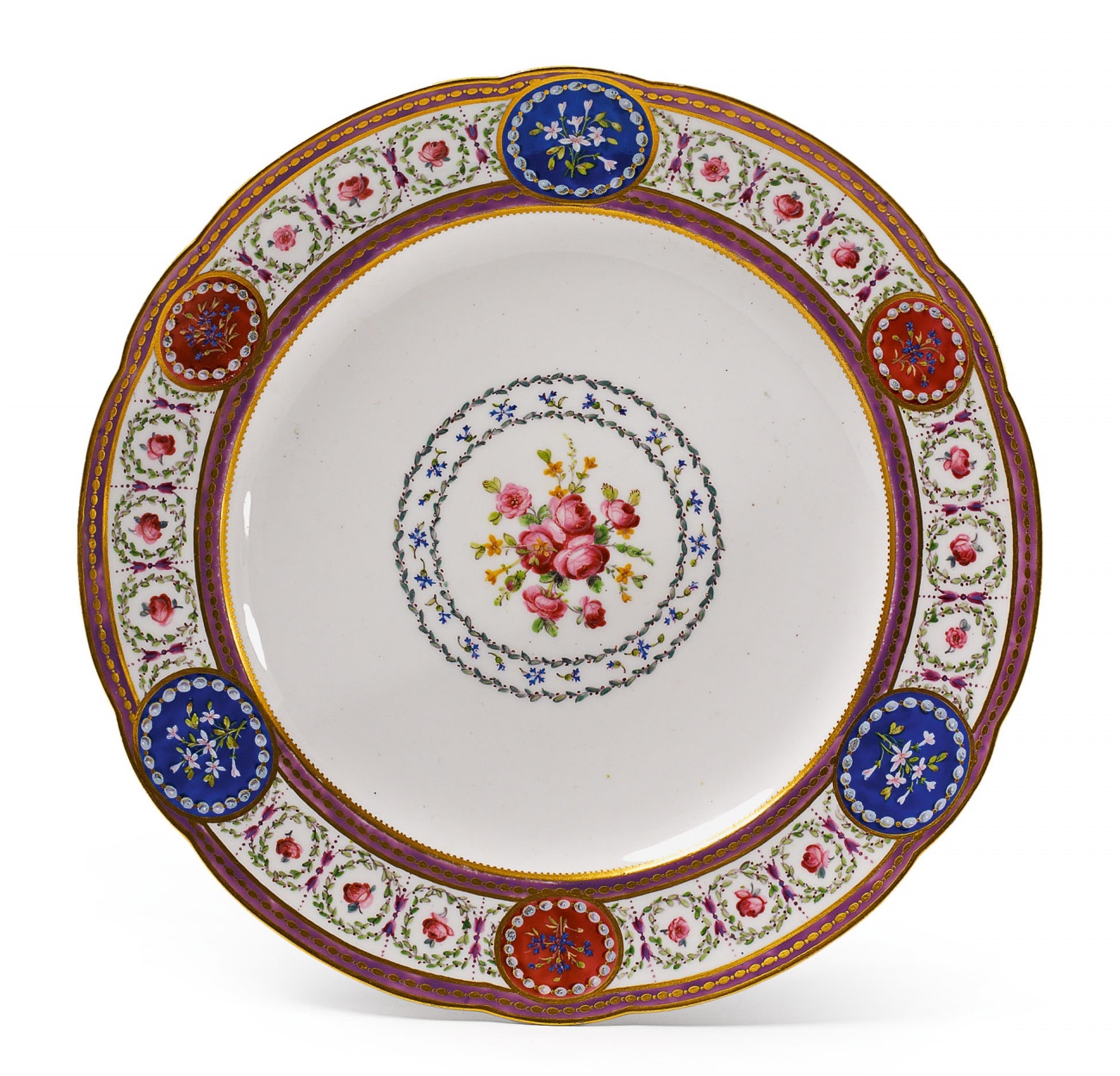 A Louis XVI Sèvres soft paste porcelain plate. - image-1