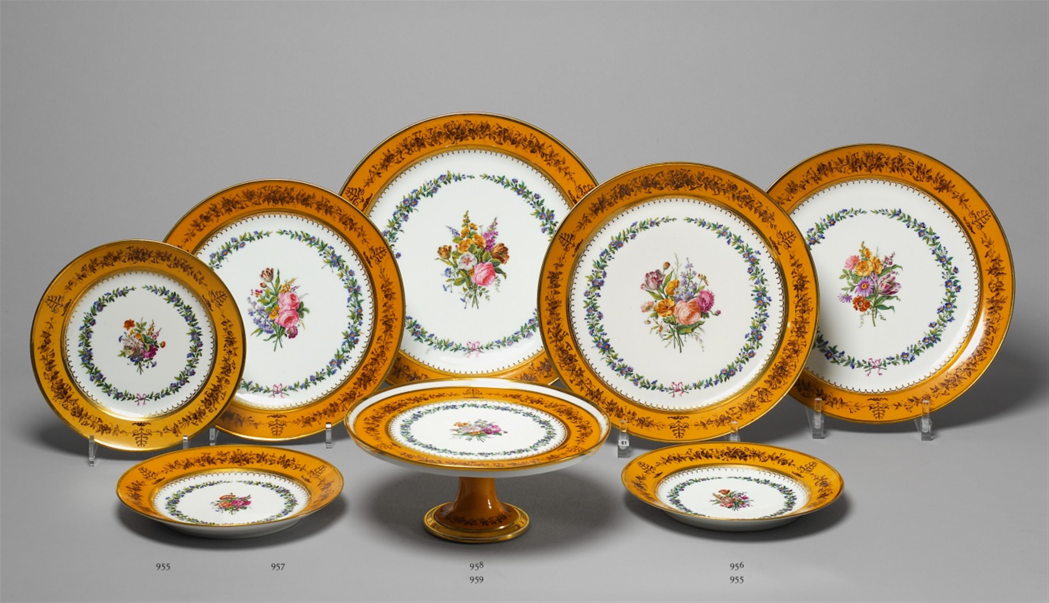 Three Sèvres porcelain dinner plates. - image-1