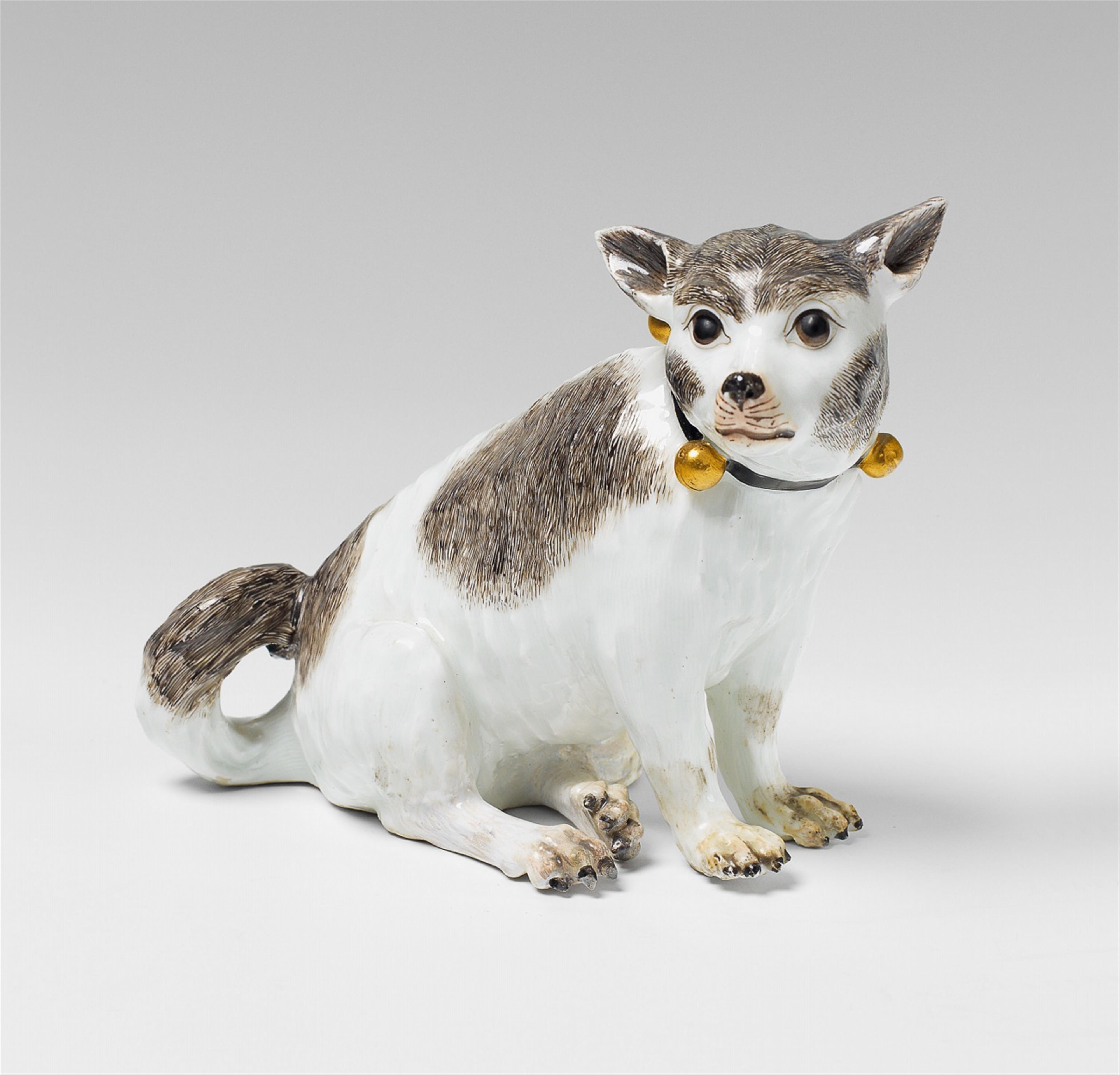 A Meissen porcleain model of a seated sheepdog - image-1
