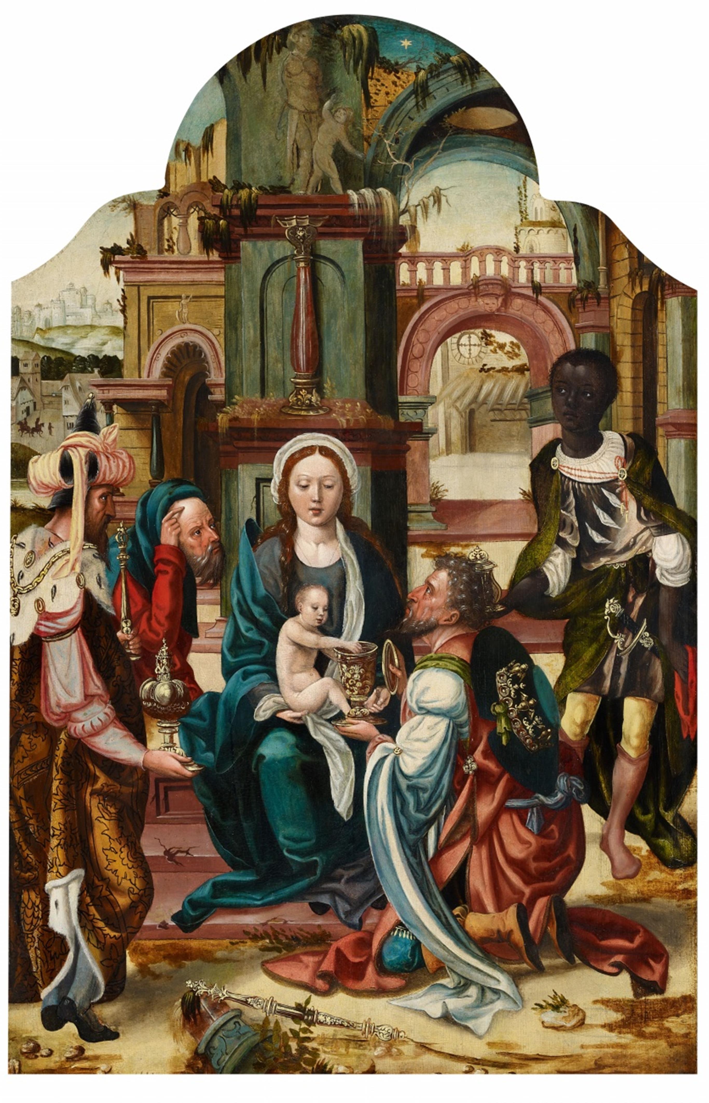 Antwerpener Meister um 1520 - Anbetung der Könige - image-1