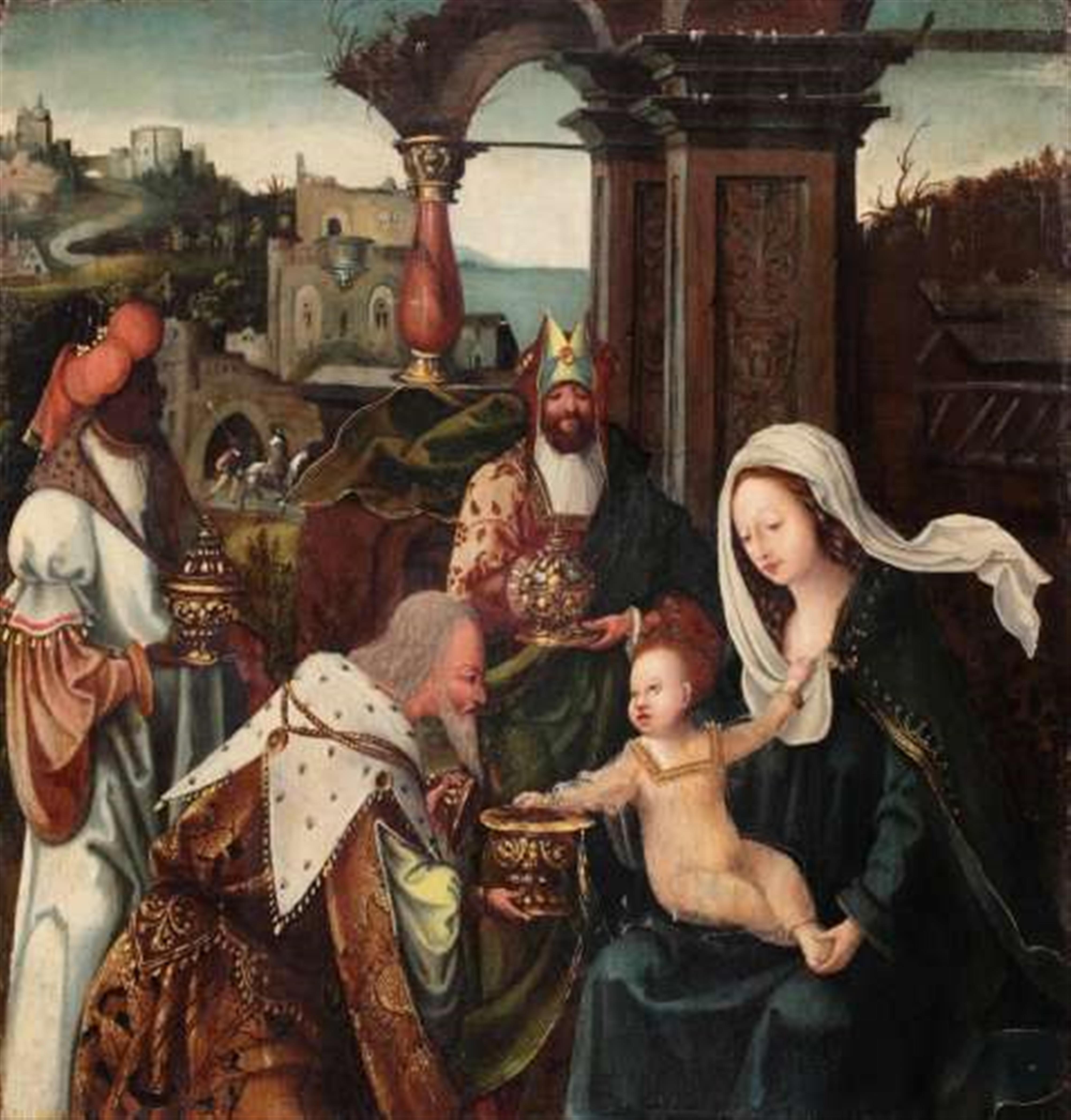 Antwerpener Meister um 1530 - Anbetung der Könige - image-1