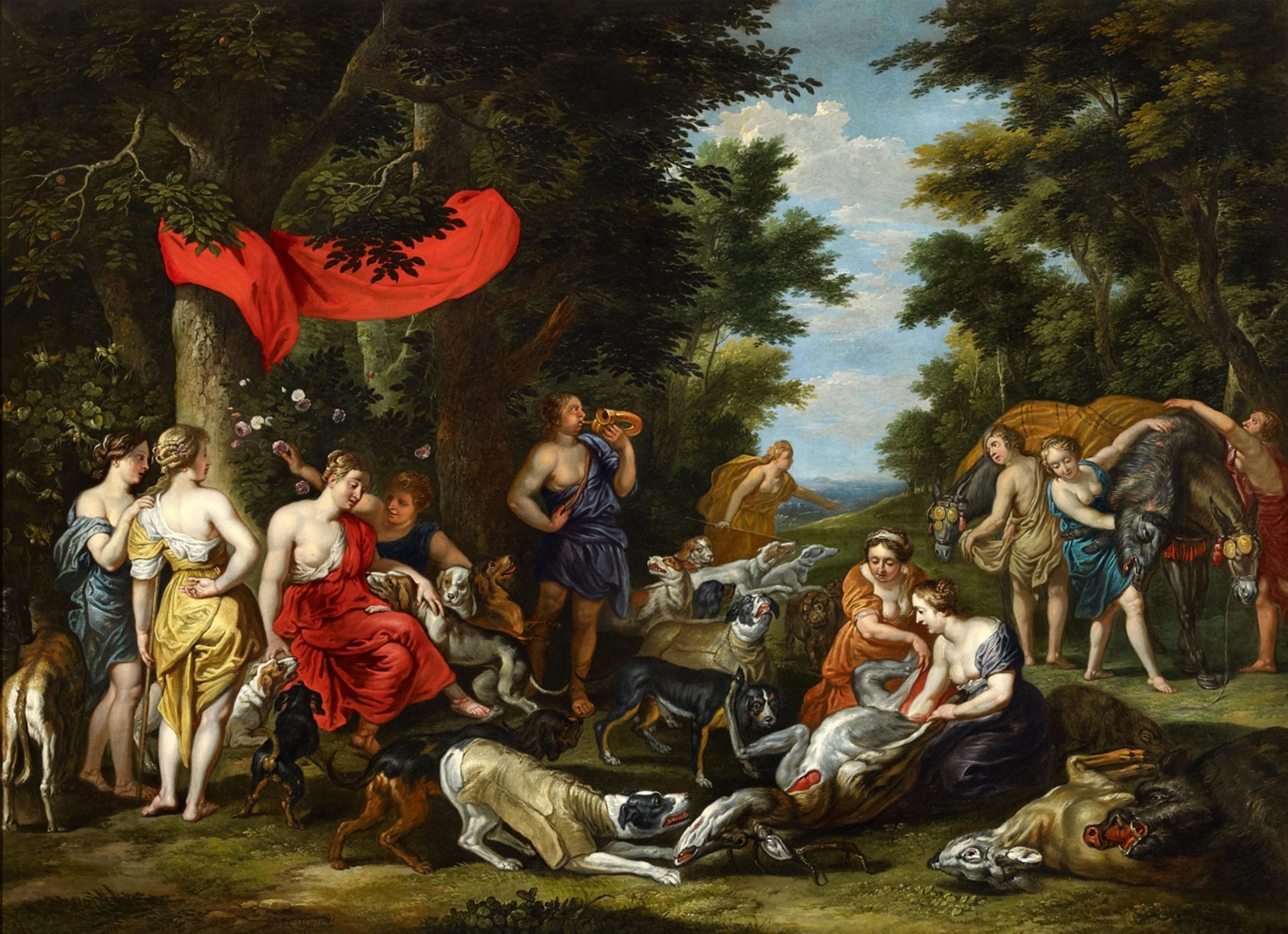 Peter Paul Rubens, studio of
Jan Brueghel the Younger - Diana and her Retinue after the Hunt - image-1