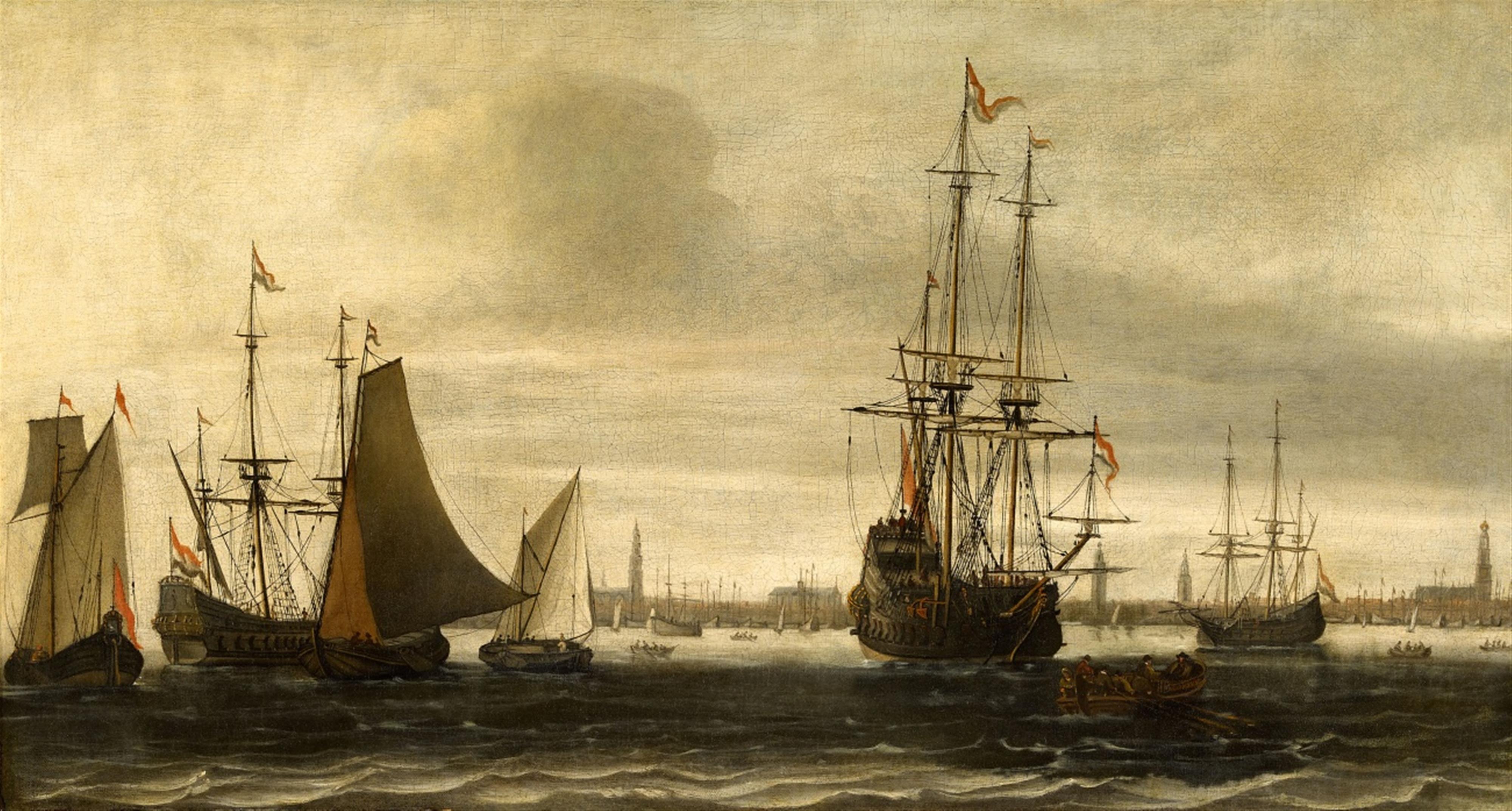Willem van Diest - A view of the harbour of Amsterdam - image-1