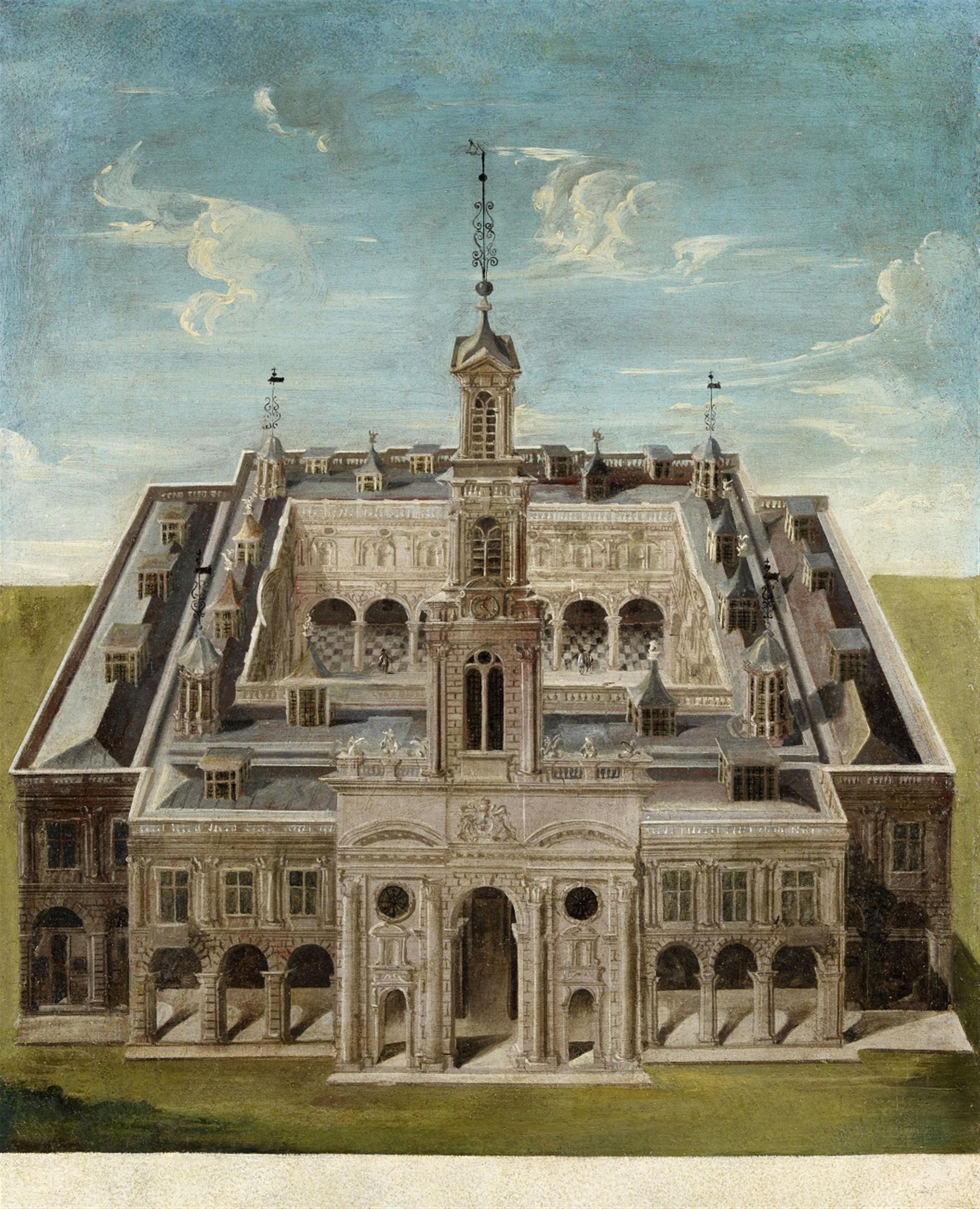 Italian School 17th century - View of a Castle - image-1