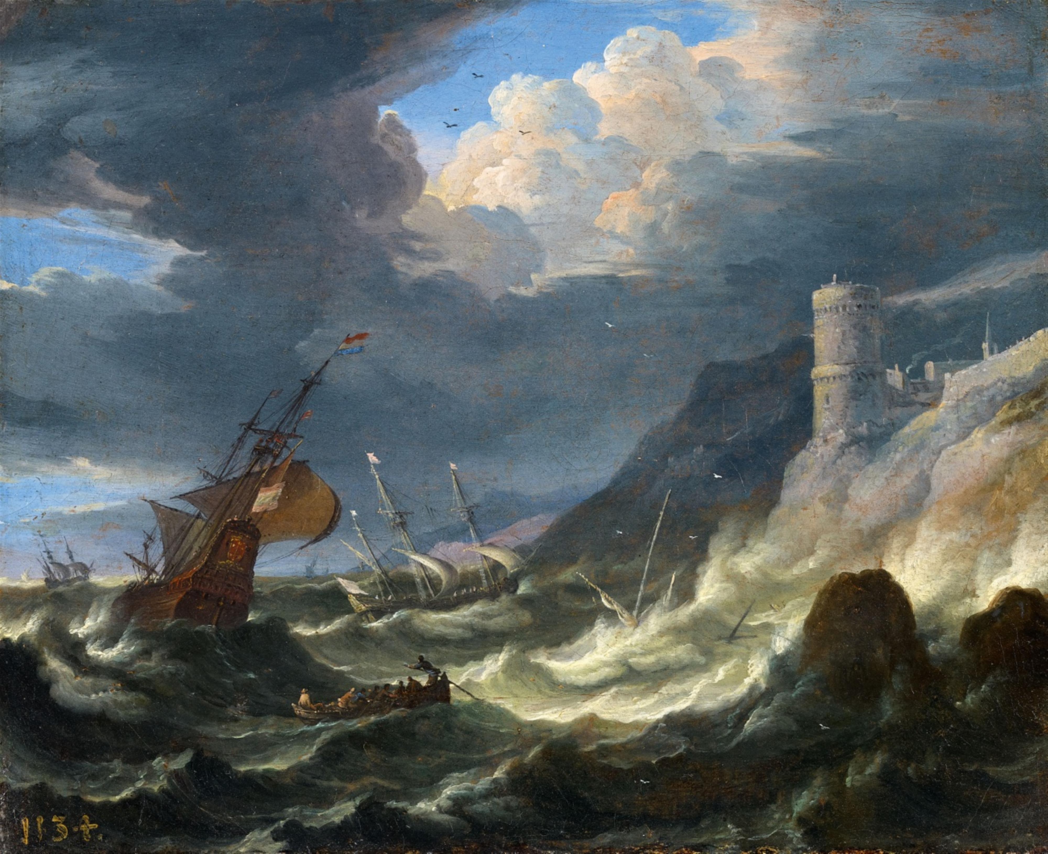 Pieter Mulier, called Tempesta - Ships in a Storm - image-1