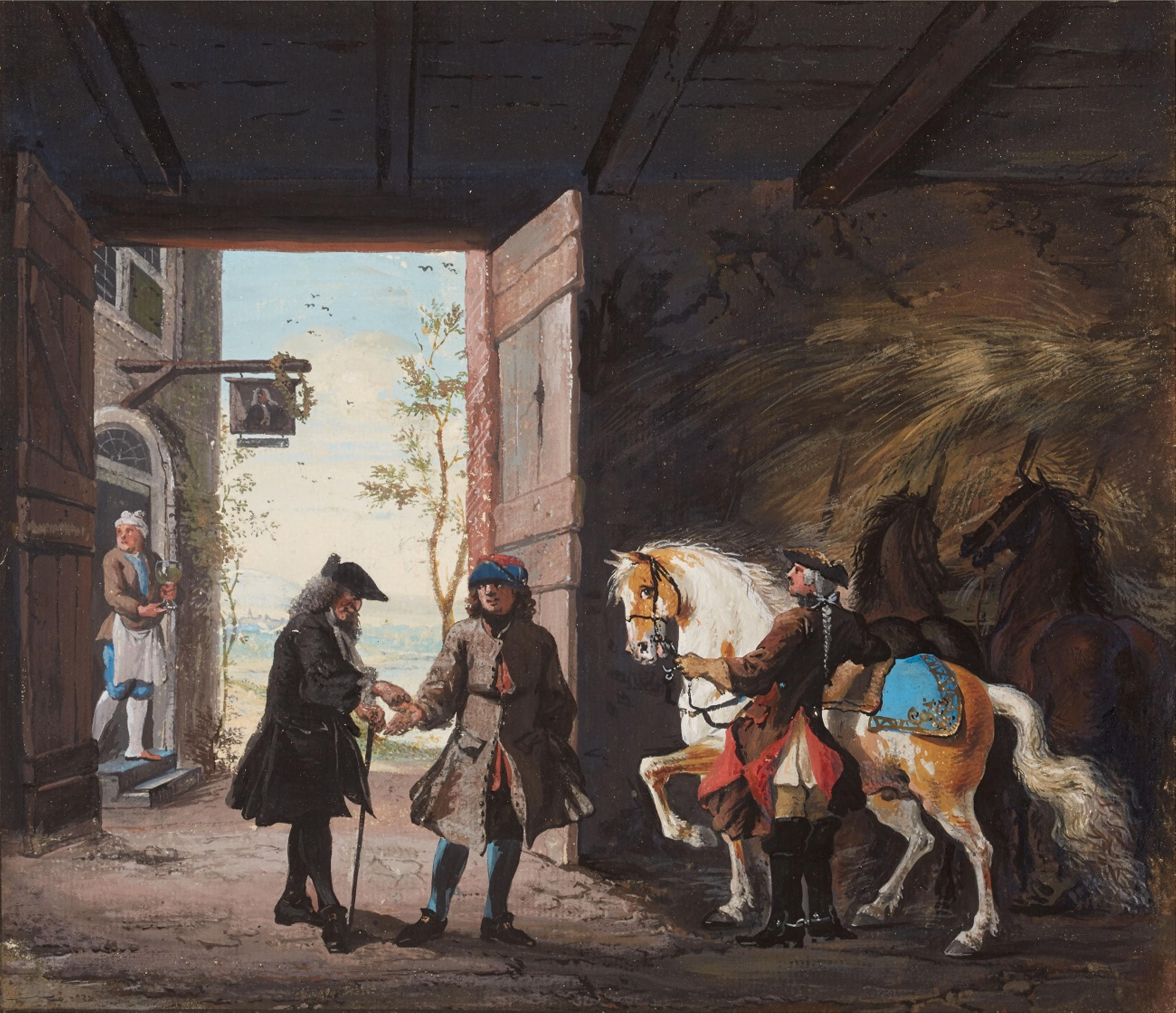 Cornelis Troost - A Barn Interior - image-1