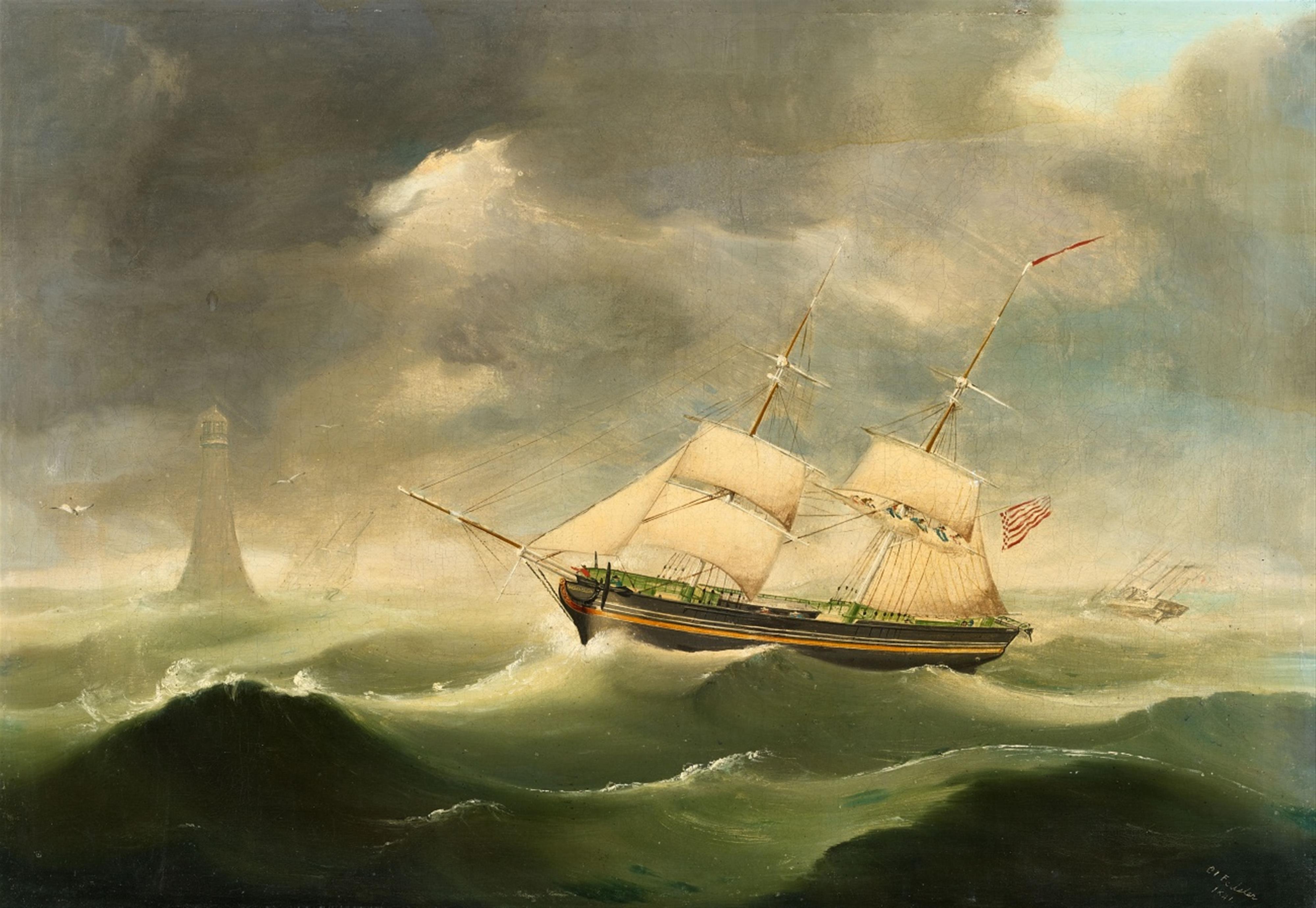 Carl Justus Harmen Fedeler - Segelschiff "Georg Delius" auf dem Meer - image-1