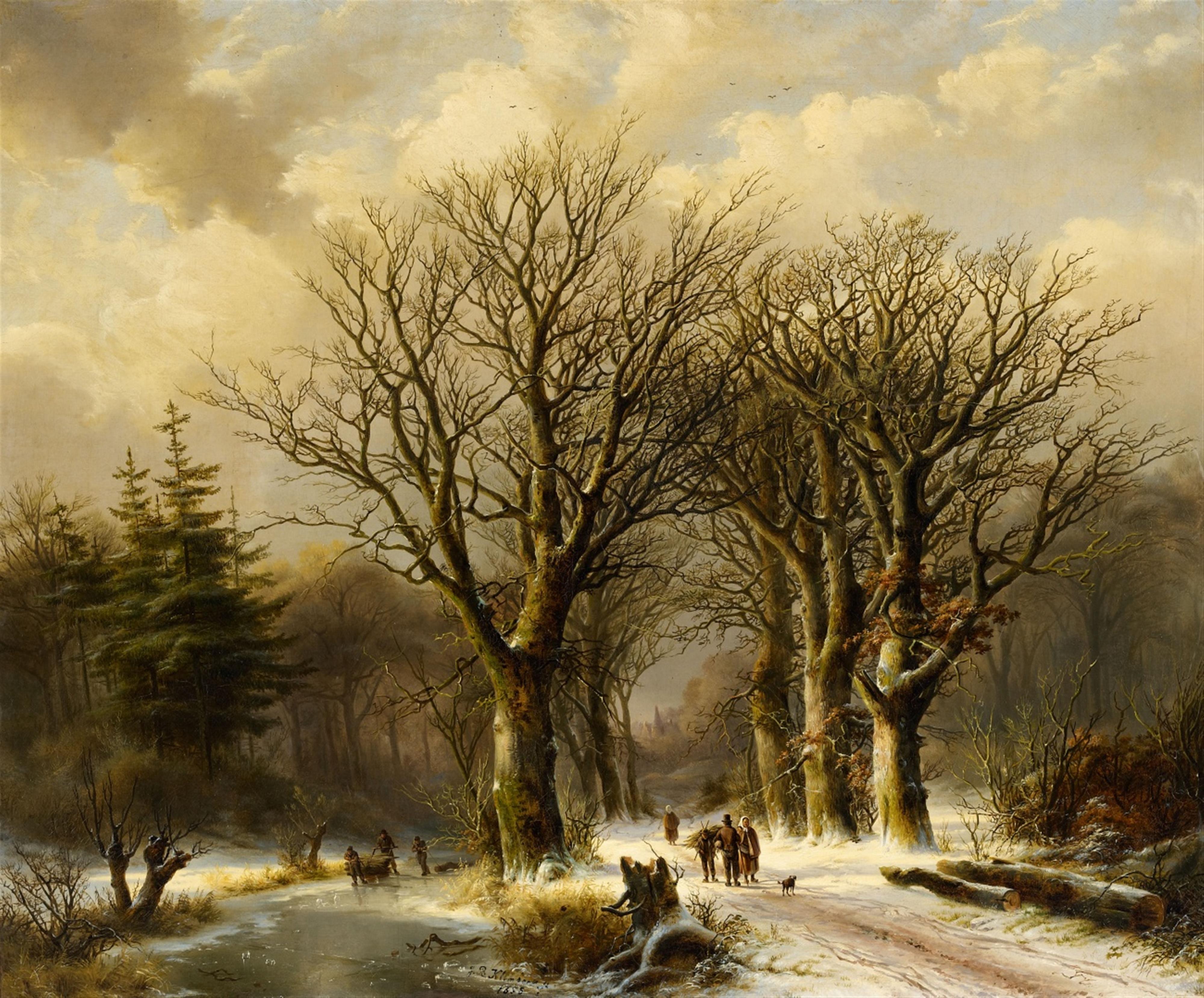 Johann Bernhard Klombeck - Winter Scene in Reichswald - image-1