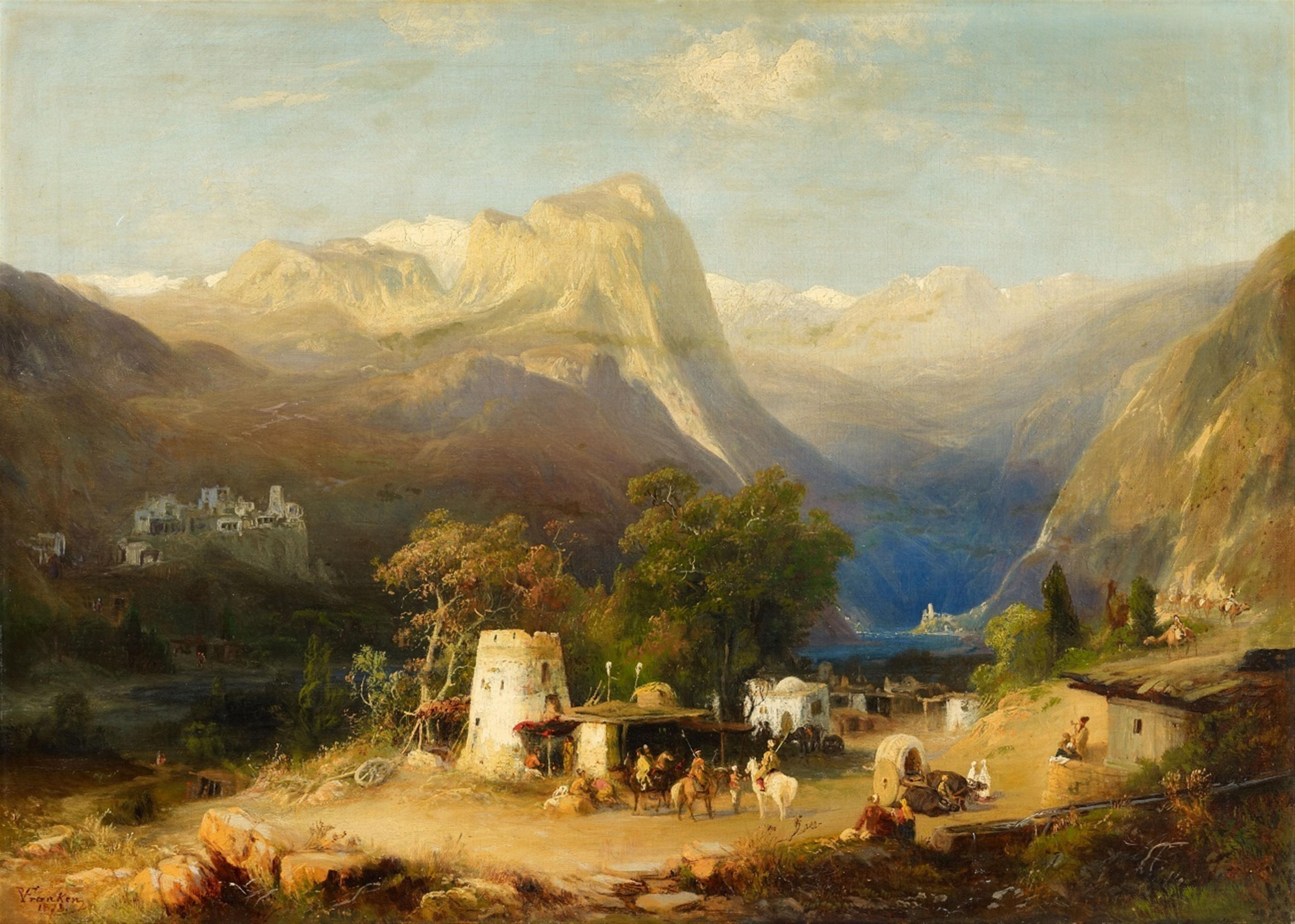 Paul von Franken - Hochgebirgslandschaft mit Dorf im Kaukasus - image-1