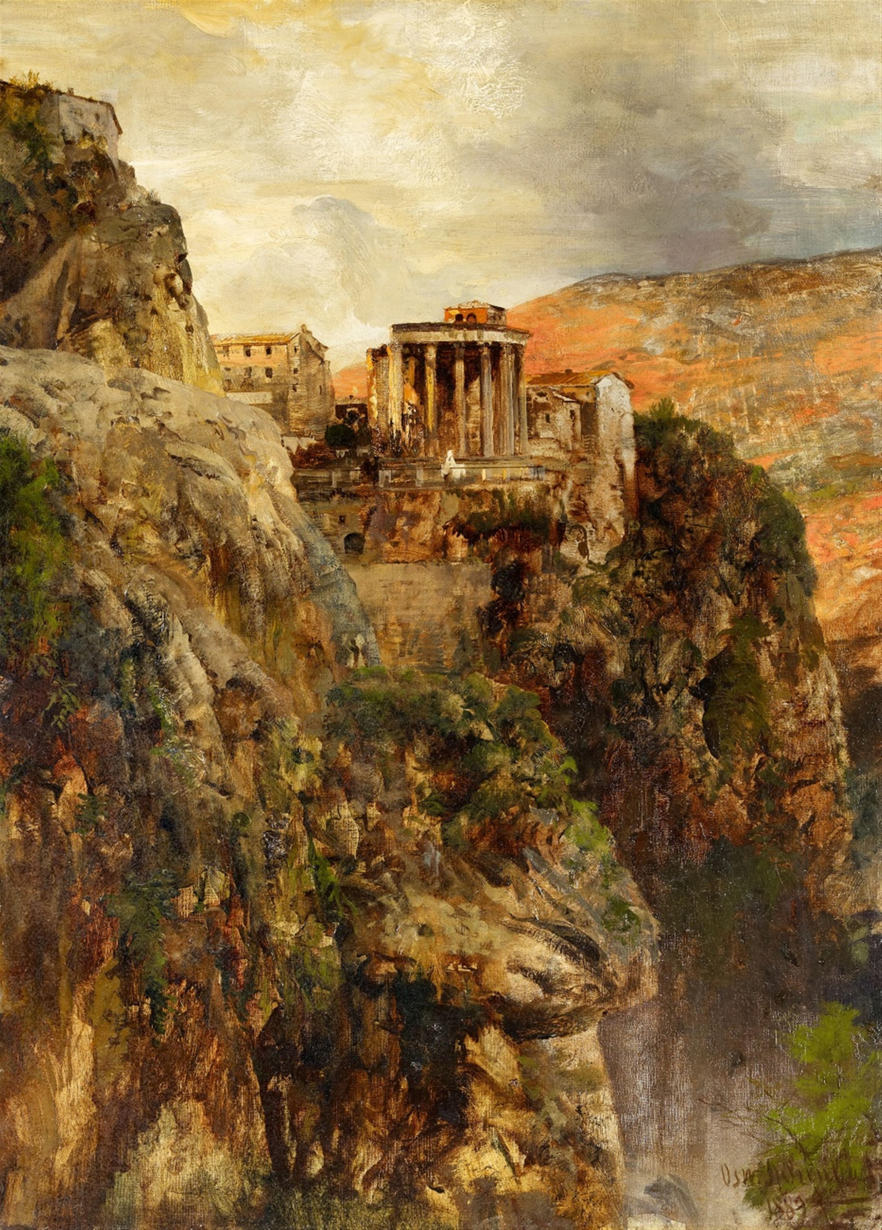 Oswald Achenbach - The Temple of Vesta in Tivoli - image-1