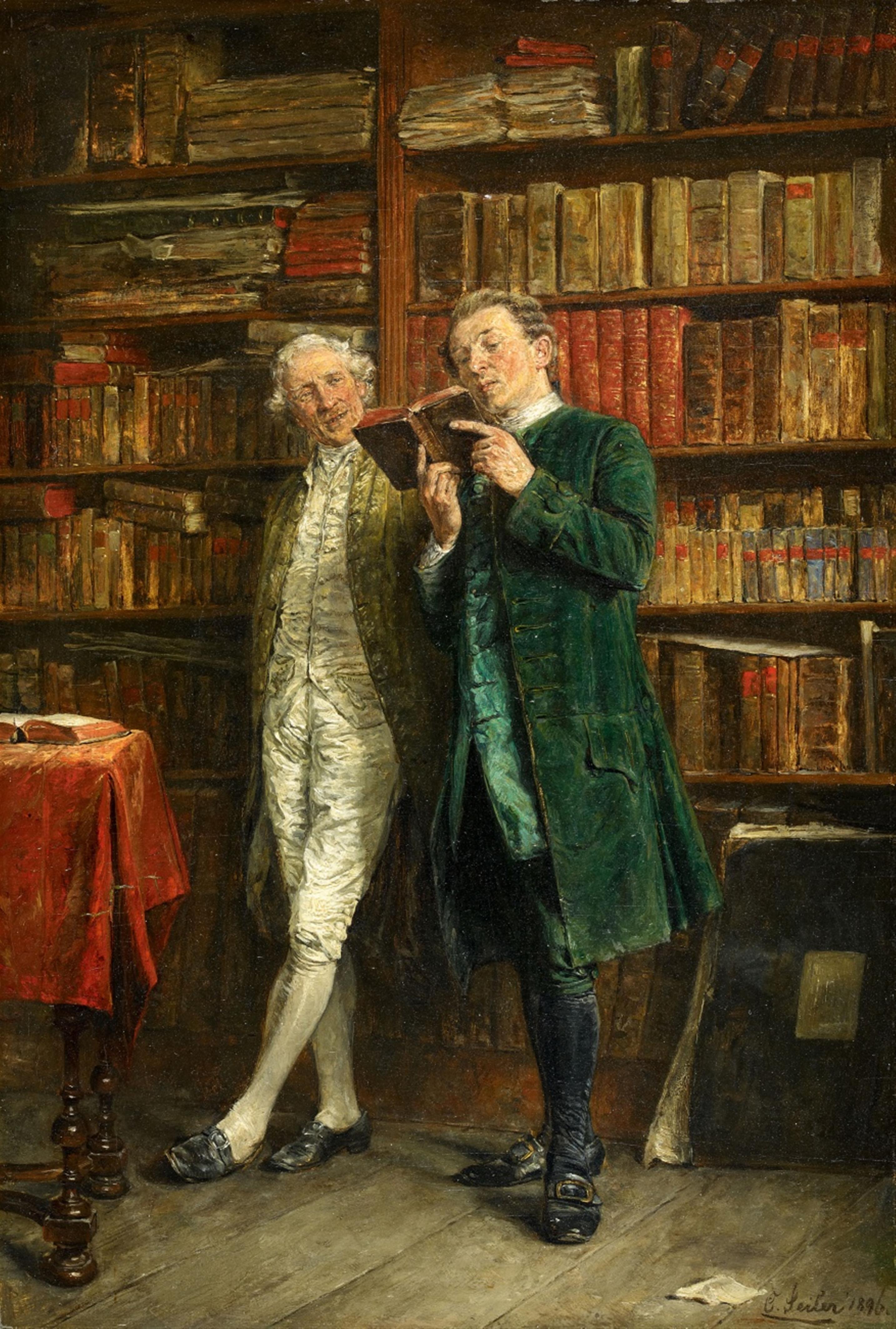 Carl Seiler - Zwei Herren in der Bibliothek - image-1