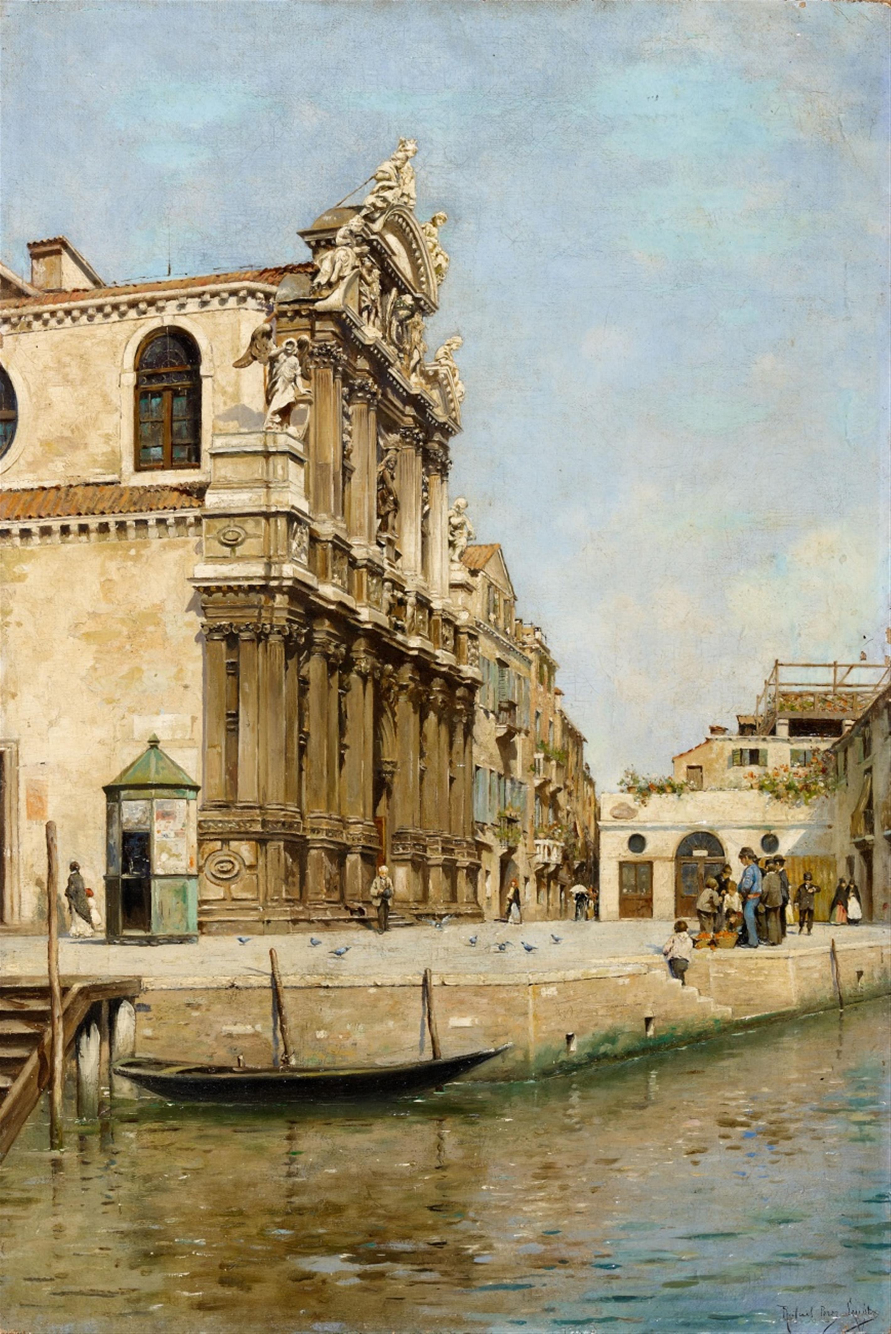 Rafael Senet y Perez - View of Venice with Santa Maria Zobenigo - image-1