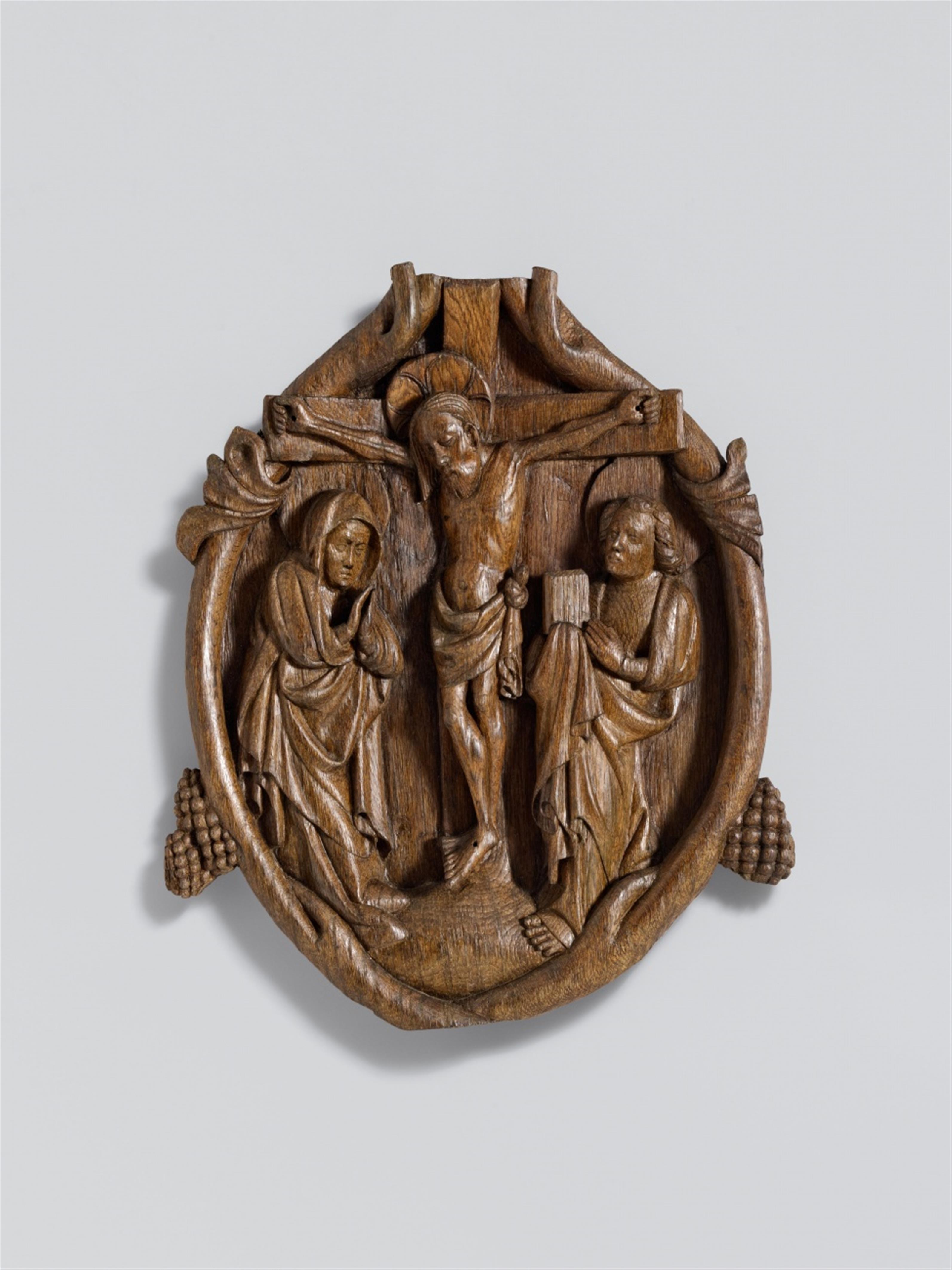Brandenburg circa 1360/1380 - A Brandenburg carved oak depiction of the Crucifixion, circa 1360/1380. - image-1