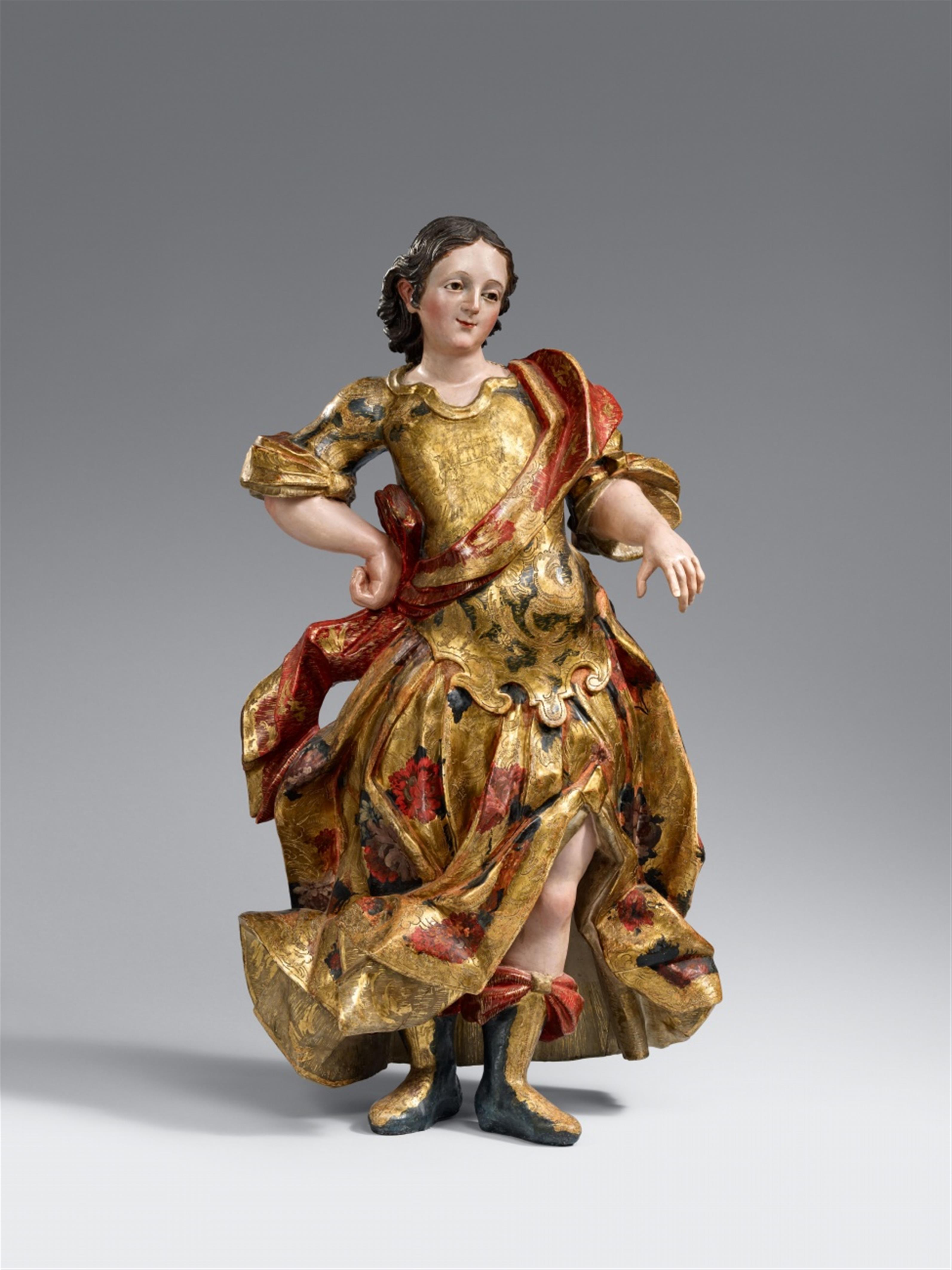 Naples circa 1720 - A carved hardwood figure of an angel as a crest holder, Naples circa 1720. - image-1