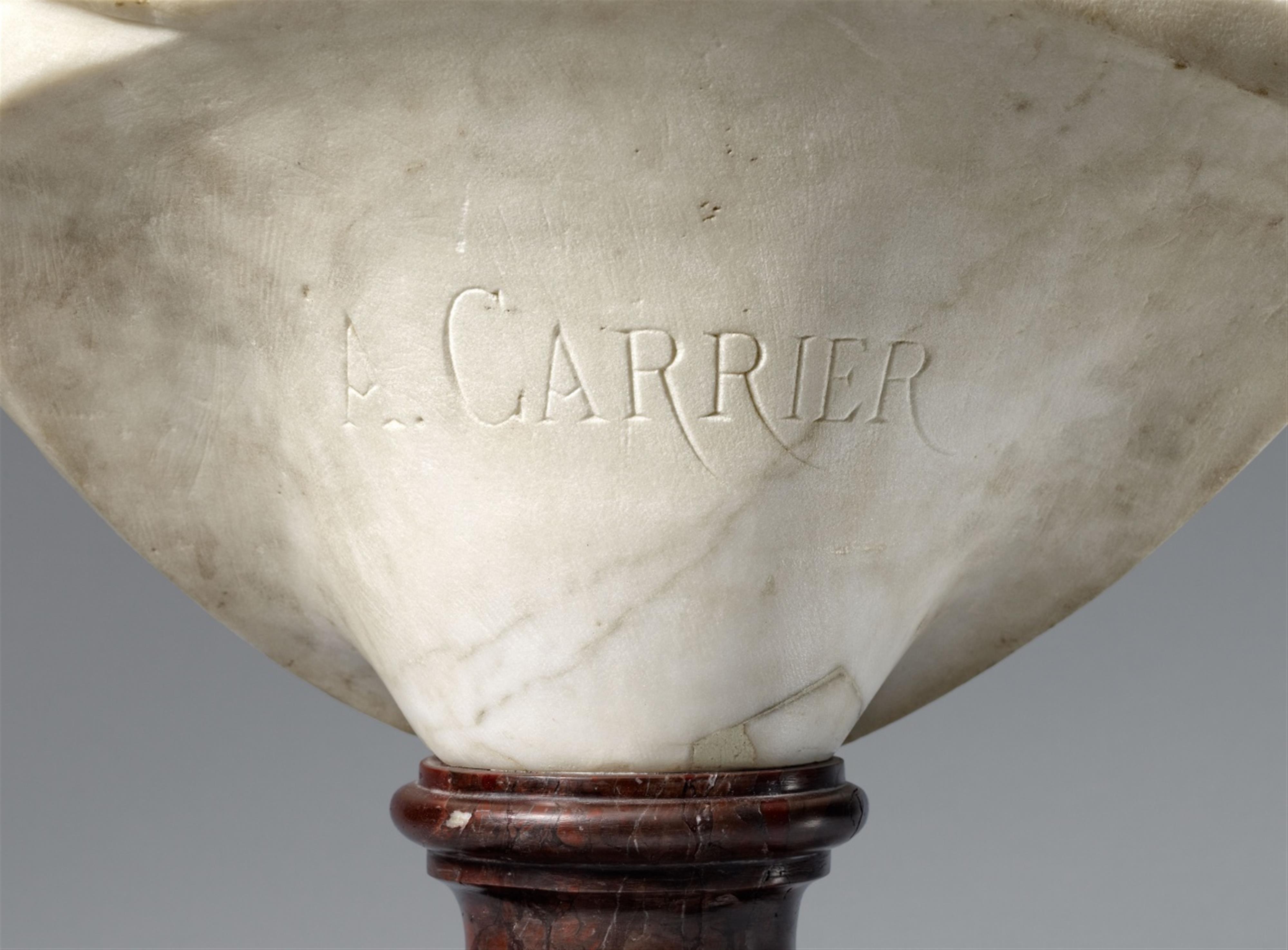 Albert-Ernest Carrier-Belleuse - A white Carrara marble portrait bust of Albrecht Dürer. - image-2