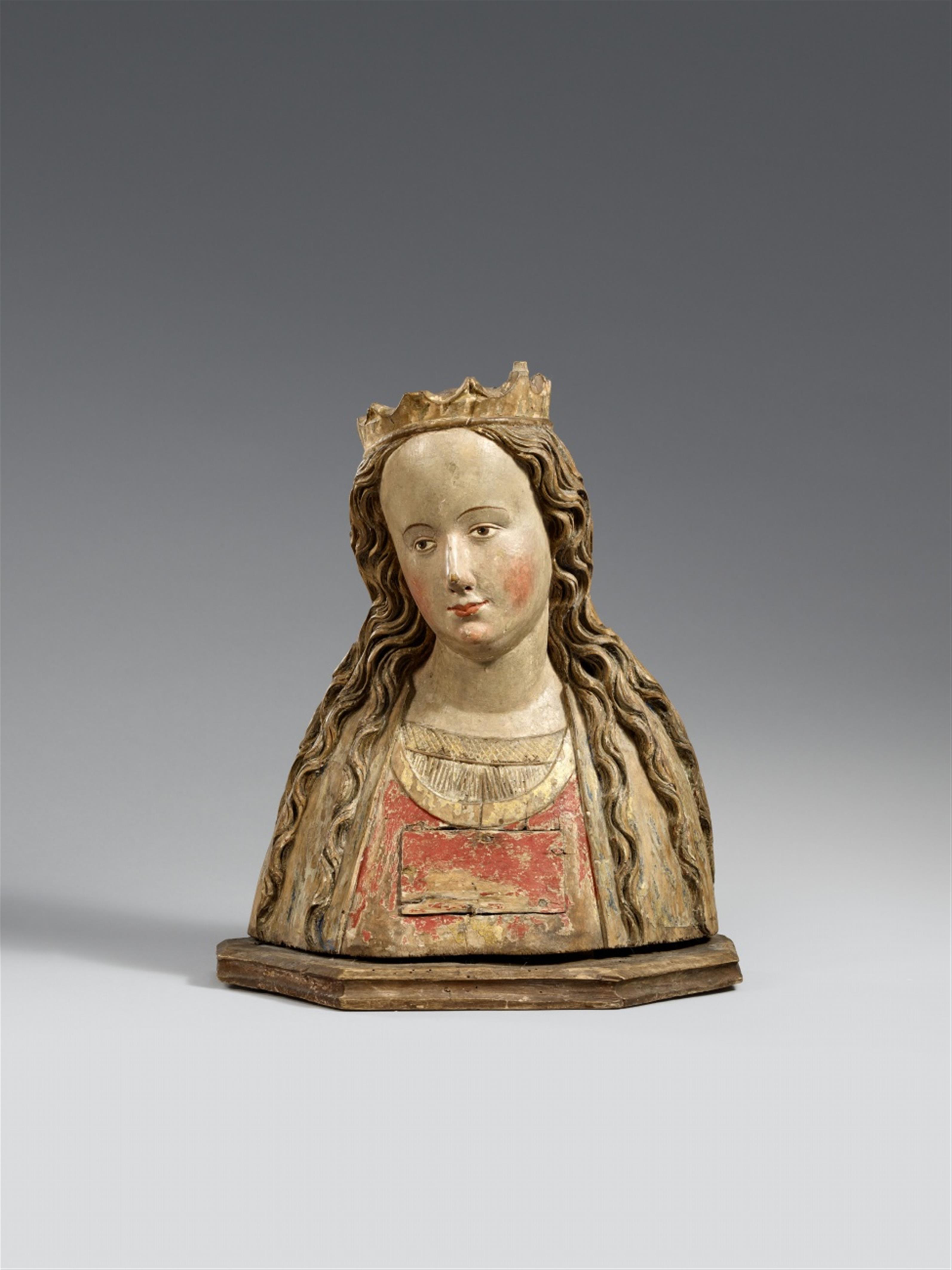 Probably Cologne late 15th century - A probably Cologne late 15th century carved wooden reliquary bust of a saint. - image-1