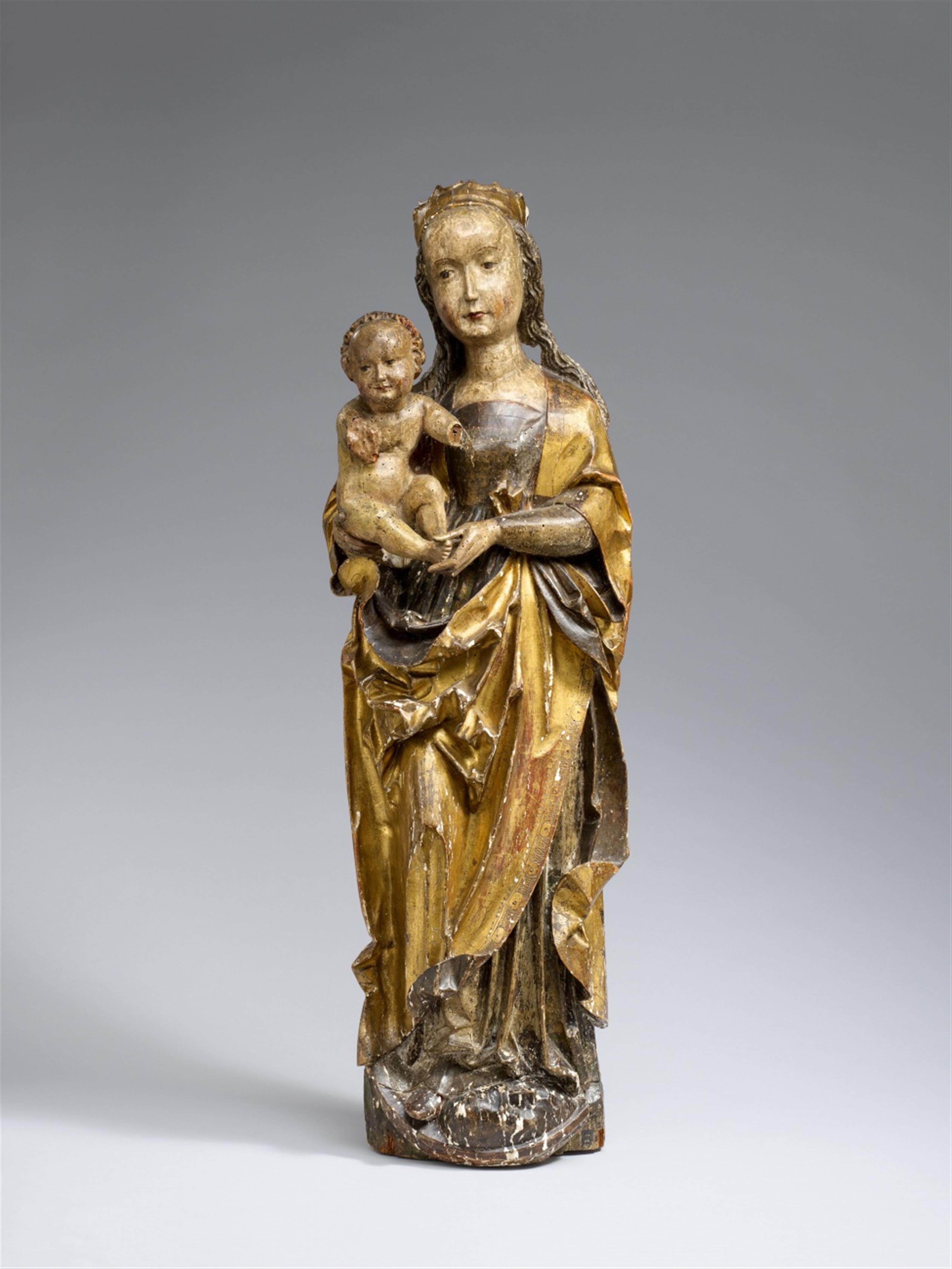 Probably Central Germany circa 1500/1510 - A presumably Central German carved wooden figure of the Virgin and Child, circa 1500/1510. - image-1