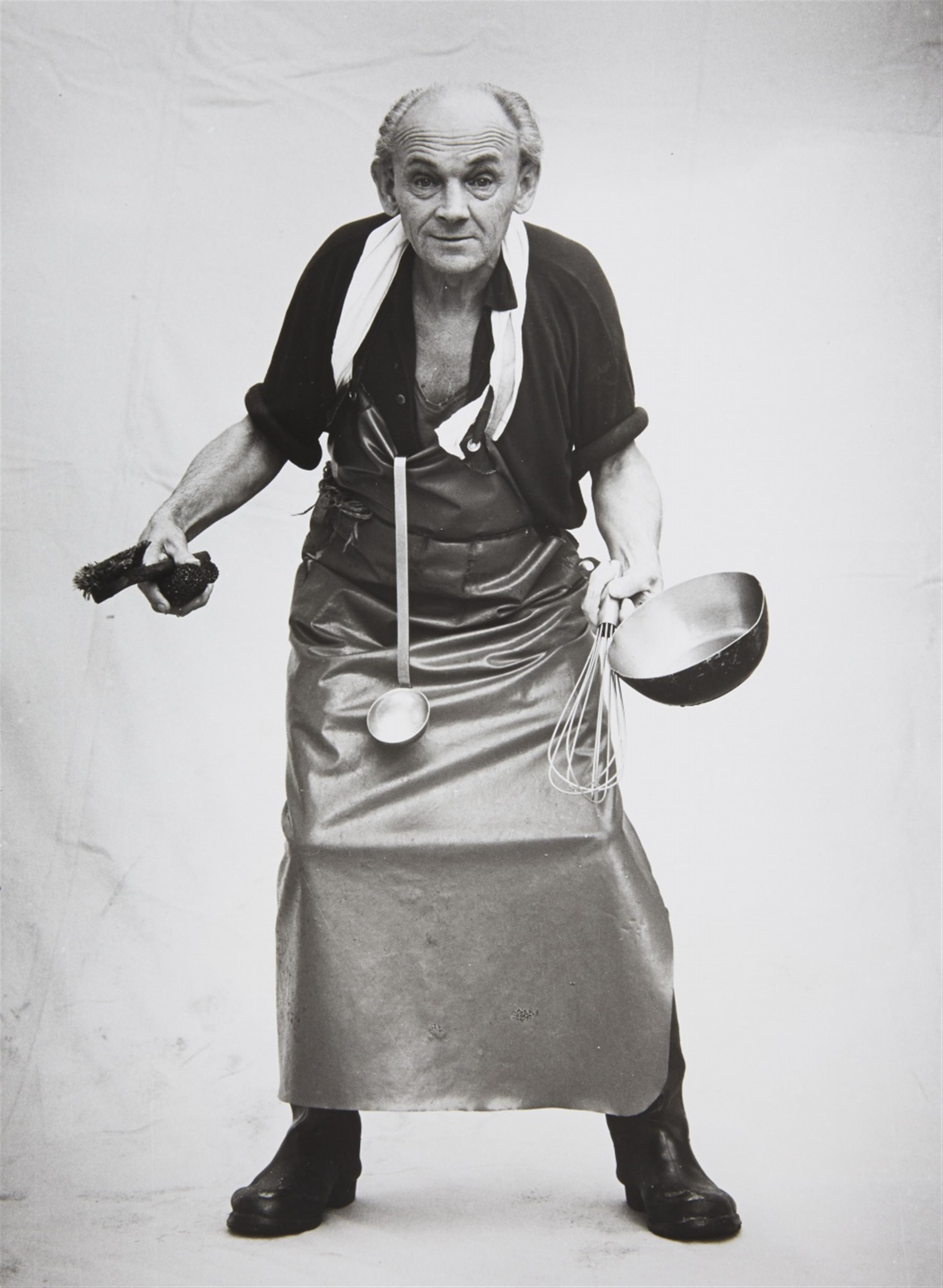 Stefan Moses - Lady with newspaper in Cologne. Retired cellarman in the Munich Hofbräuhaus. Cleaning pans at the Hilton Hotel in Berlin. Fire station in Berlin. - image-3