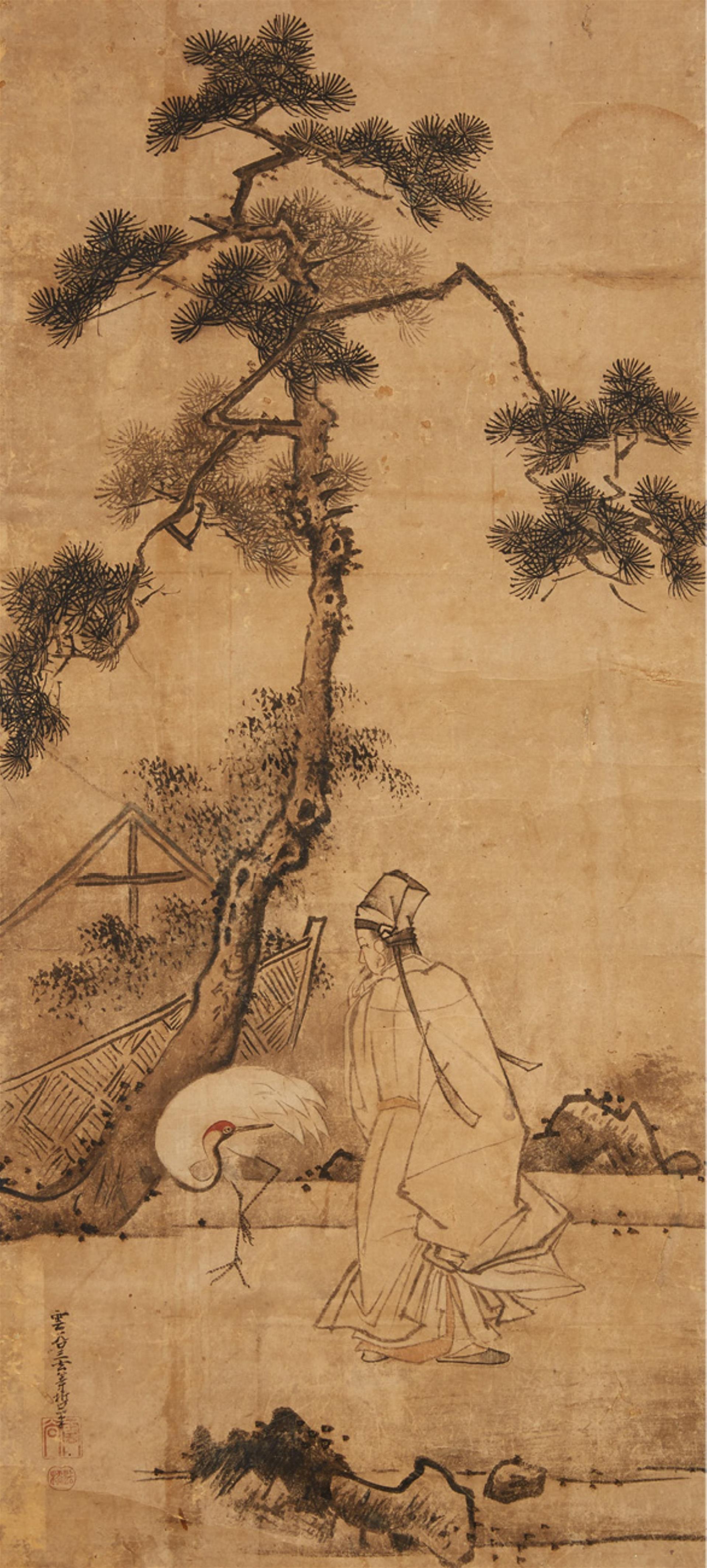 Unkoku Tôtetsu, in the manner of - A hanging scroll in the manner of Unkoku Tôtetsu (active second half 17th century) - image-1